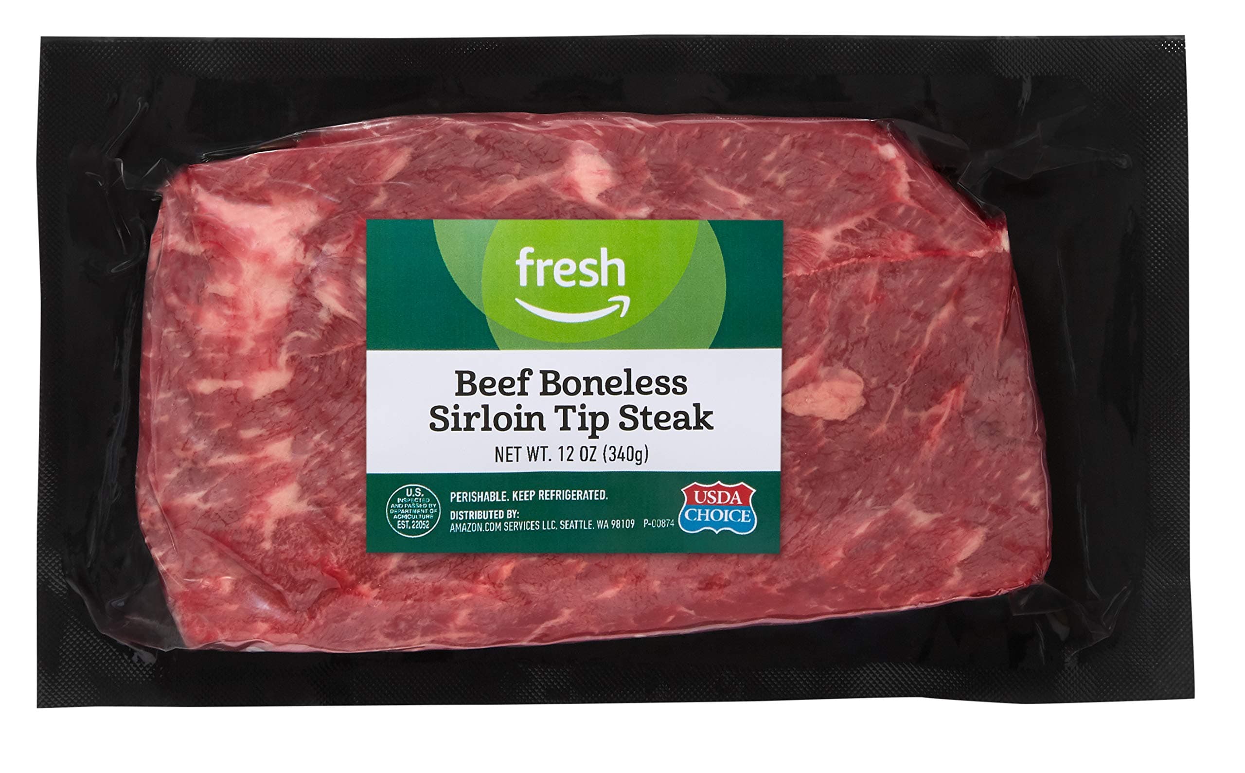 Fresh Brand – Beef Boneless Sirloin Tip Steak, 12 oz