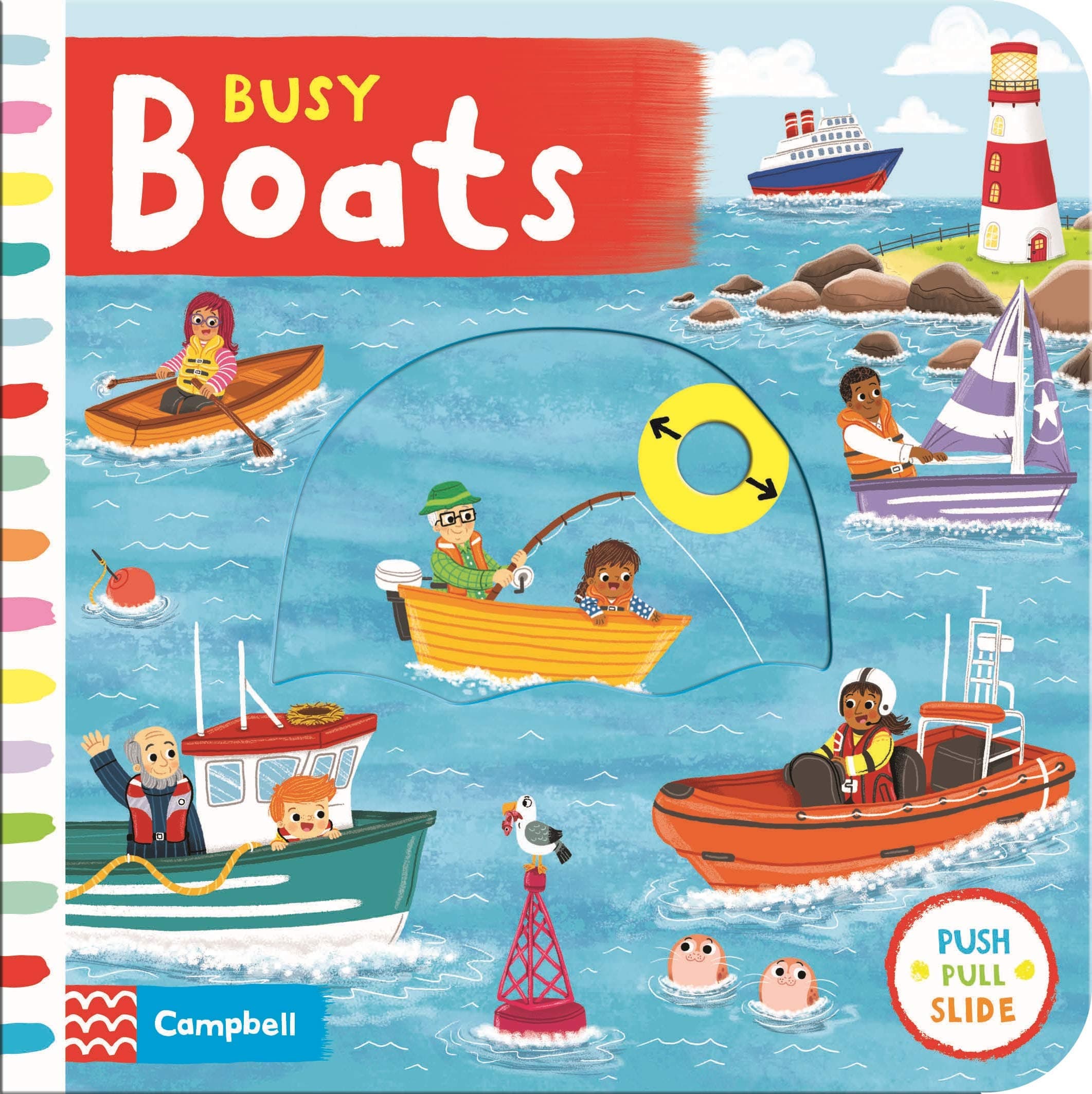 Busy Boats: A Push Pull and Slide Book (Campbell Busy Books, 28) Board book – 2 May 2019