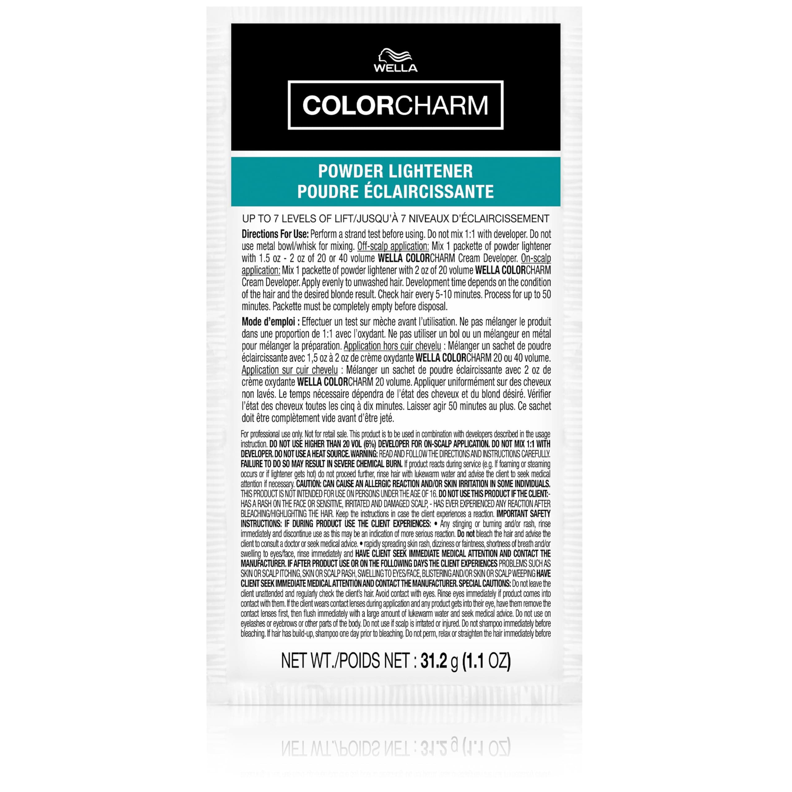 Color Charm WELLA Powder Hair Lightener packette, Wella Powder Lightener packette, 1 Ounce