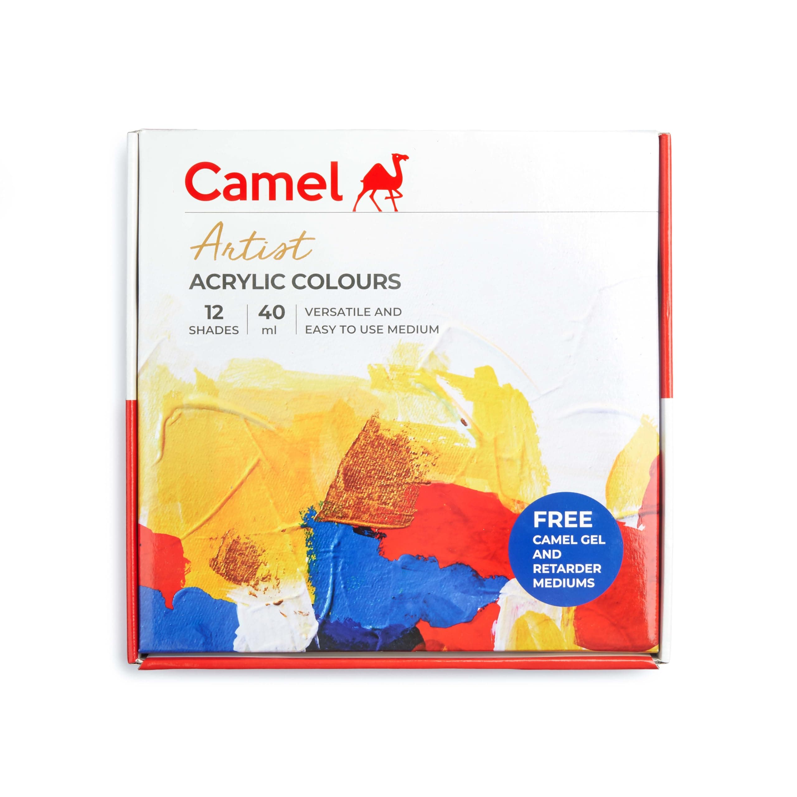 Camel Artist 40ml Acrylic Color Shade - 12 Shades (Multicolor)