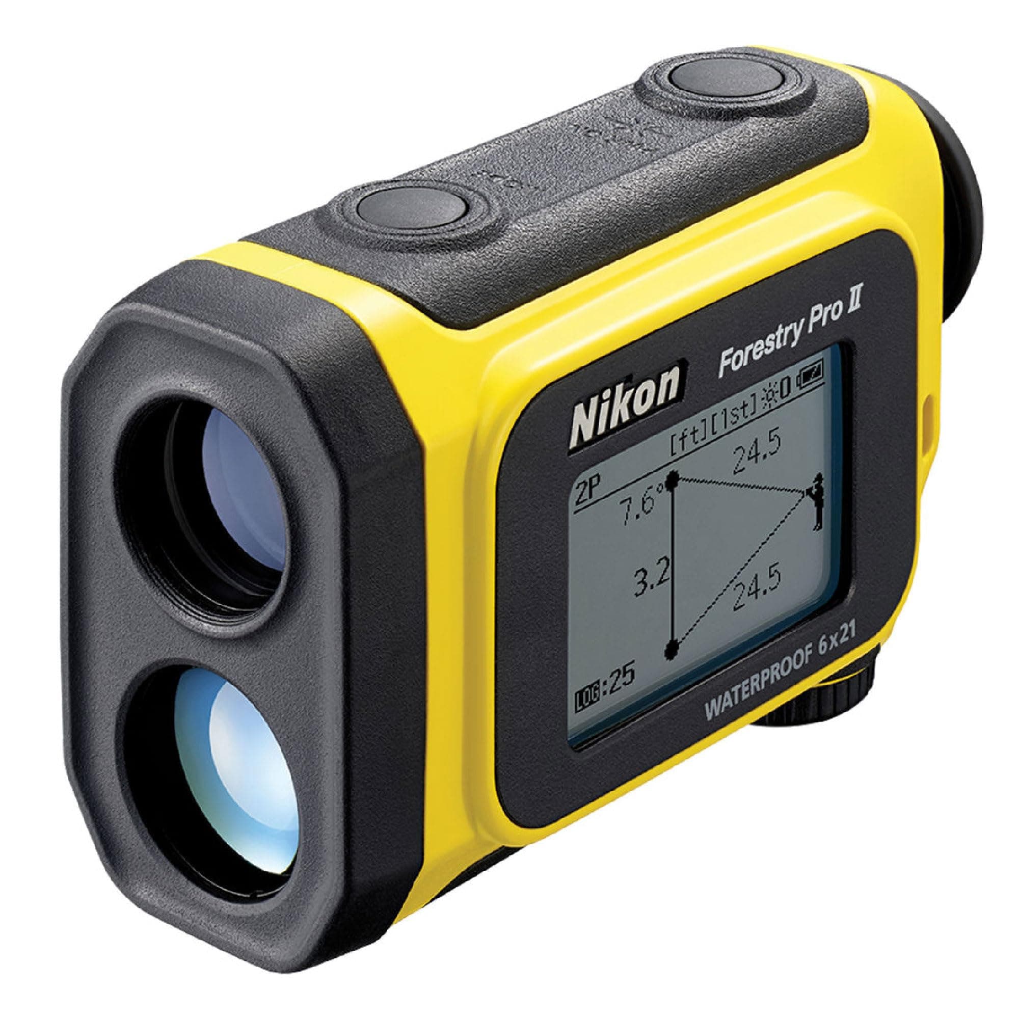 Forestry Pro II 6x21 Laser Rangefinder with 3-Point Hypsometer, 1750-Yard Range, Dual LCD Display, Inclinometer, Waterproof Construction for Forestry and Industrial Applications