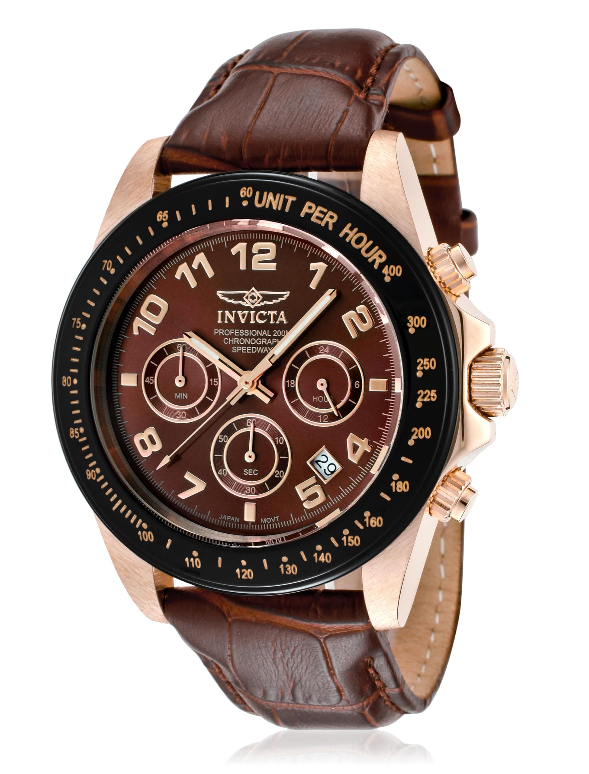 Men's 10712 Speedway Brown Dial Brown Leather Watch