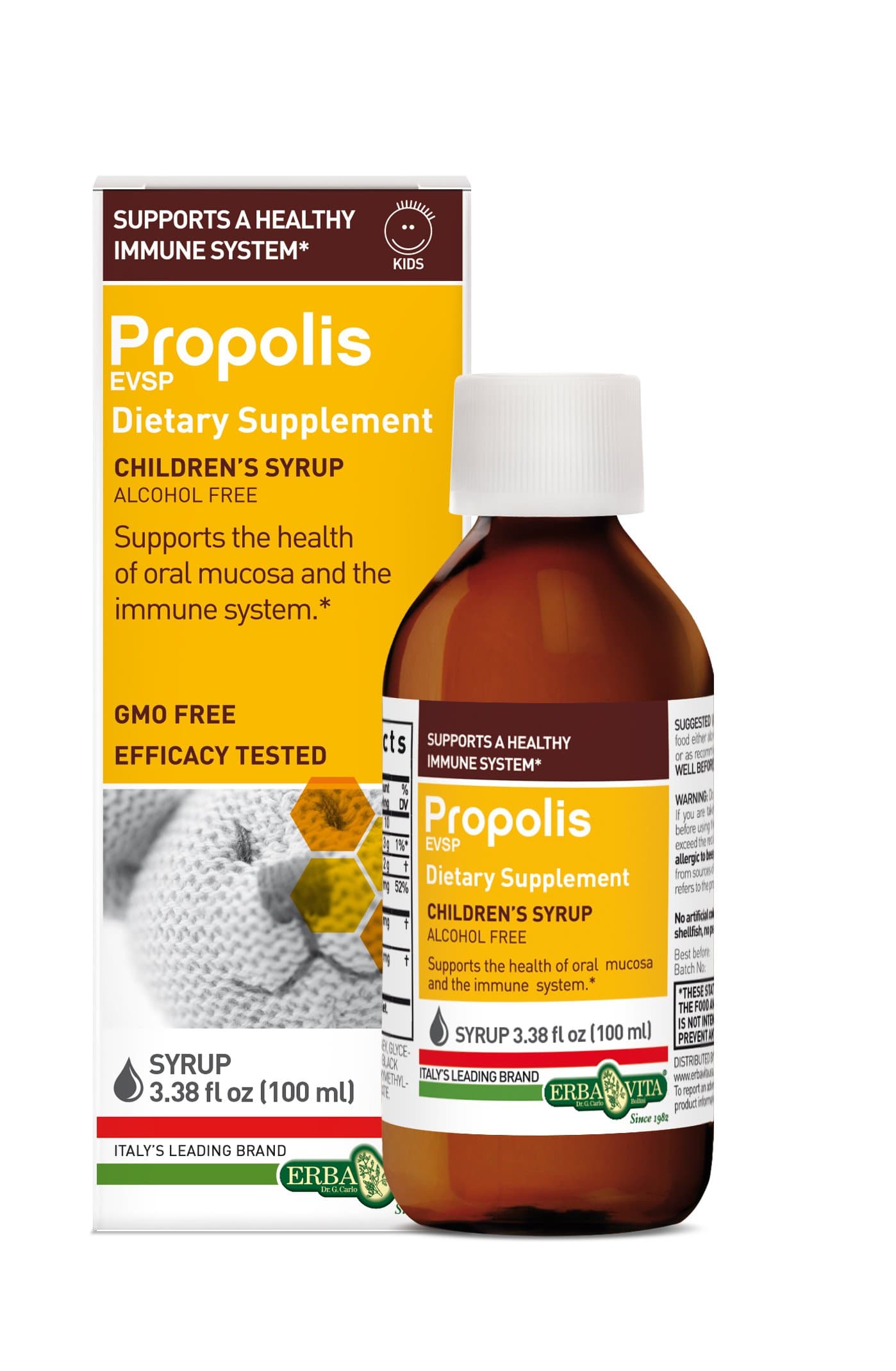 Erba Vita Propolis EVSP Children's Syrup, 3.38 Fluid Ounce