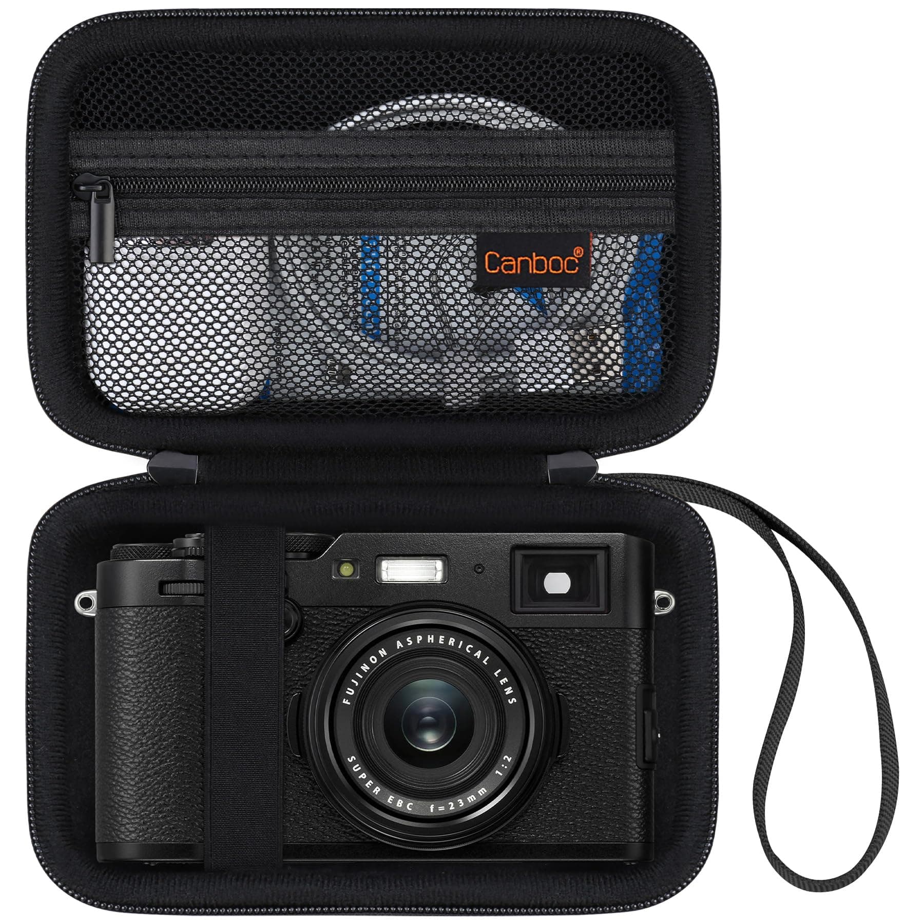 Carrying Case for Fujifilm X100VI/ X100V/ X100F/ X100S Digital Camera, Zipper Mesh Pocket fit USB Cable, Black (Case Only)