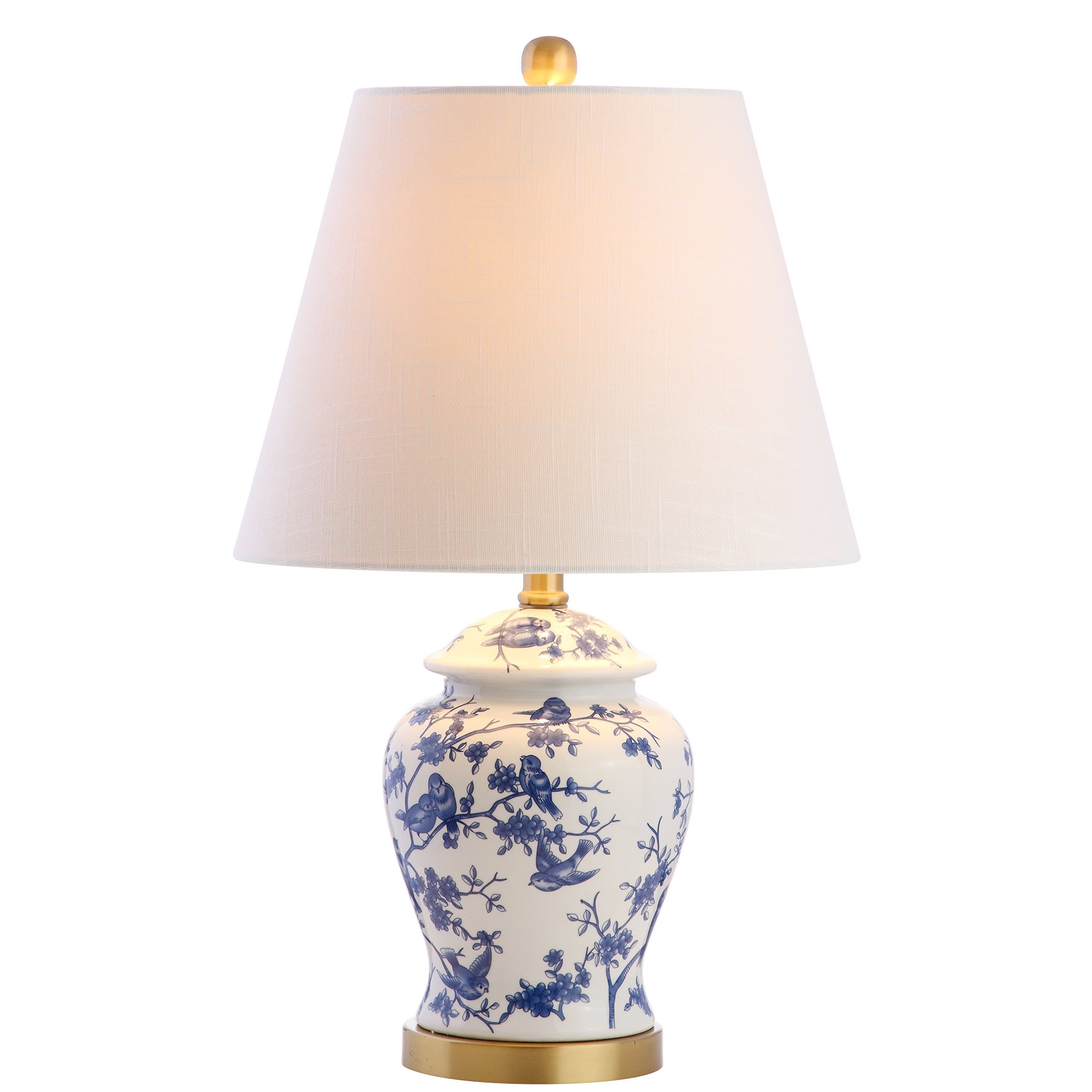 JONATHAN Y JYL3005A Penelope 22" Chinoiserie LED Table Lamp Classic Cottage Bedside Desk Nightstand Lamp for Bedroom Living Room Office College Bookcase LED Bulb Included, Blue/White