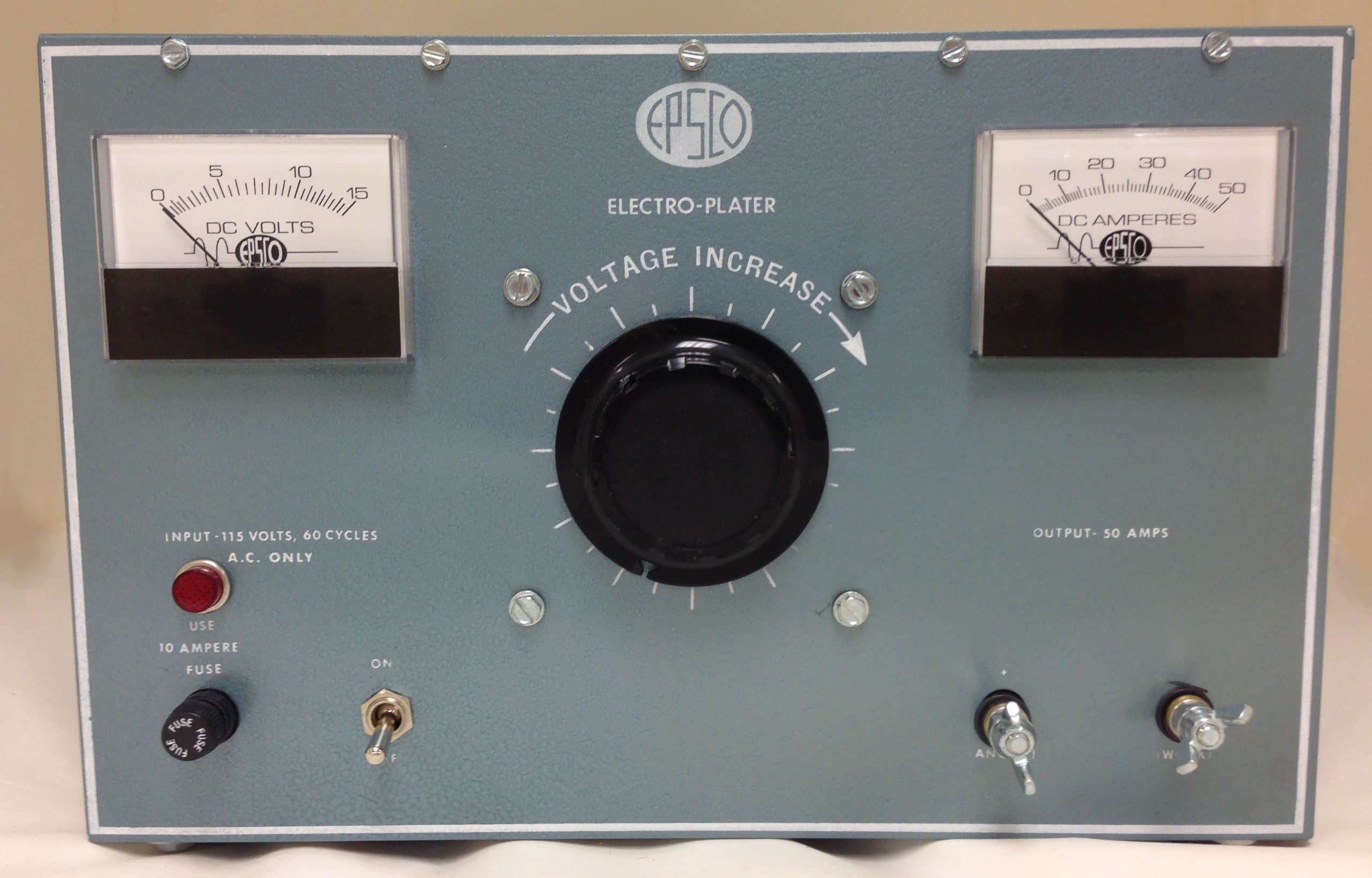 50 Amp Rectifier Electroplater Plater DC Power Supply 120VAC 0-15 Volts 0-50 amps