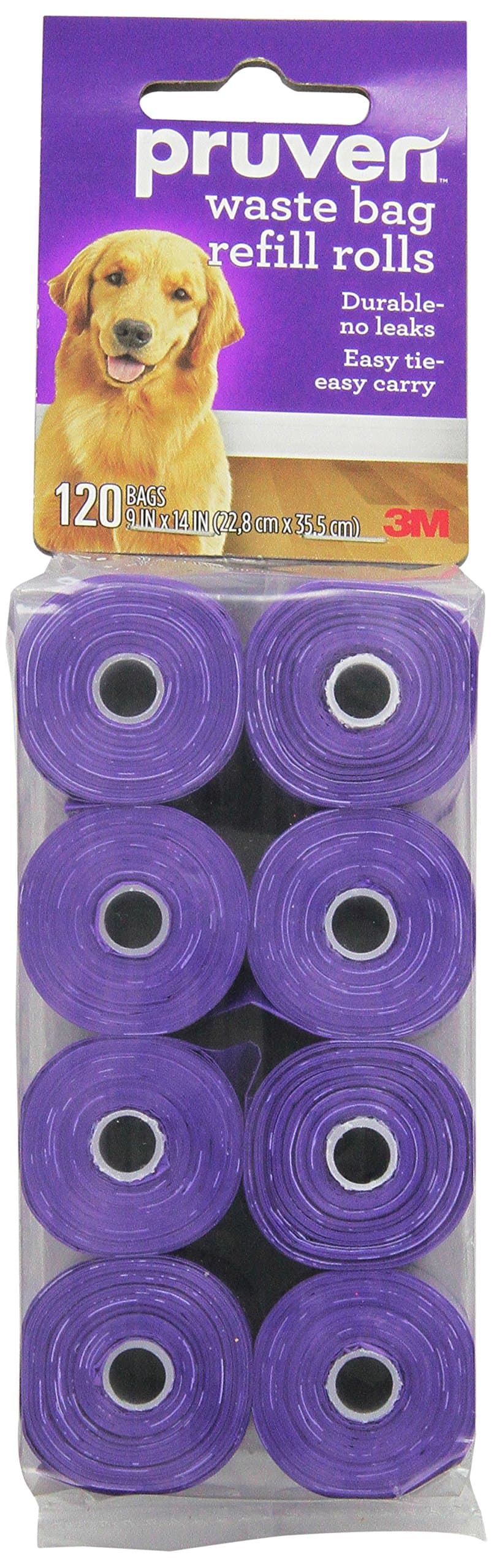Pruven PWBRR-PN120 Waste Bag Refill Rolls for Pets, 9 by 14-Inch