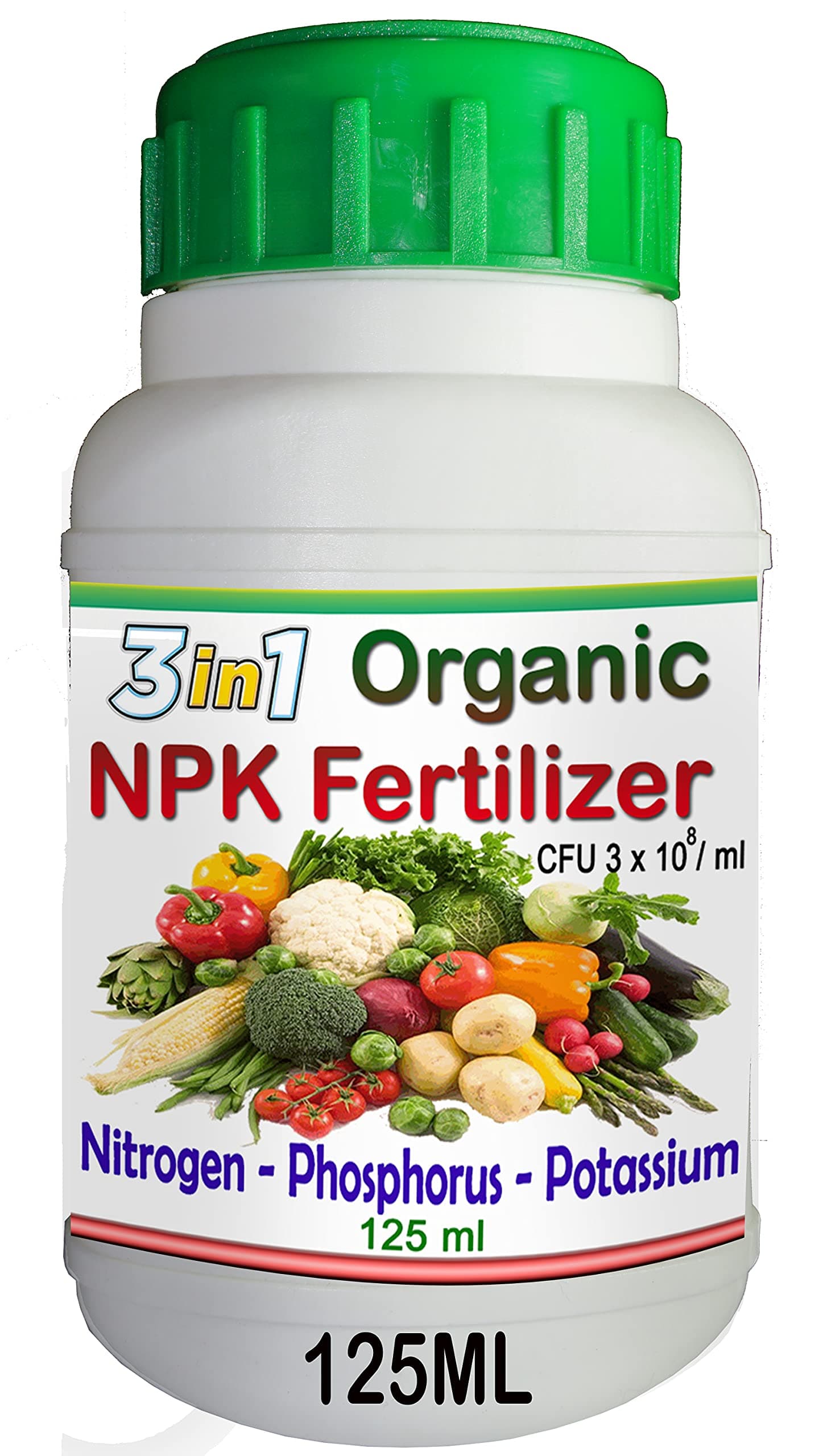 Jio Green garden Store Organic 3-in-1 NPK Nitrogen Phosphorus Potassium liquid biofertilizer 125ml for all fruits flowering vegetables leafy plants
