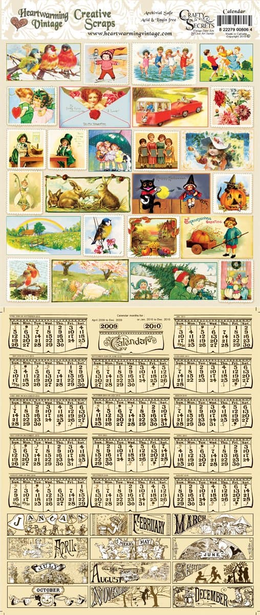 Crafty Secrets Heartwarming Vintage Creative Scraps Seasonal Calendar