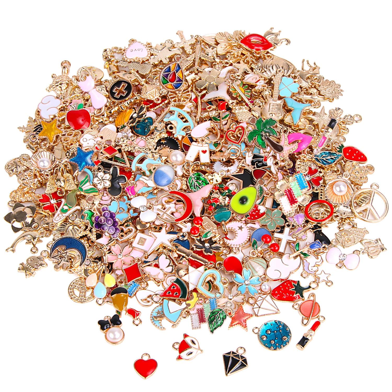 SANNIX 350Pcs Wholesale Bulk Lots Jewelry Making Charms Assorted Pendants for DIY Necklace Bracelet Earring Craft Supplies