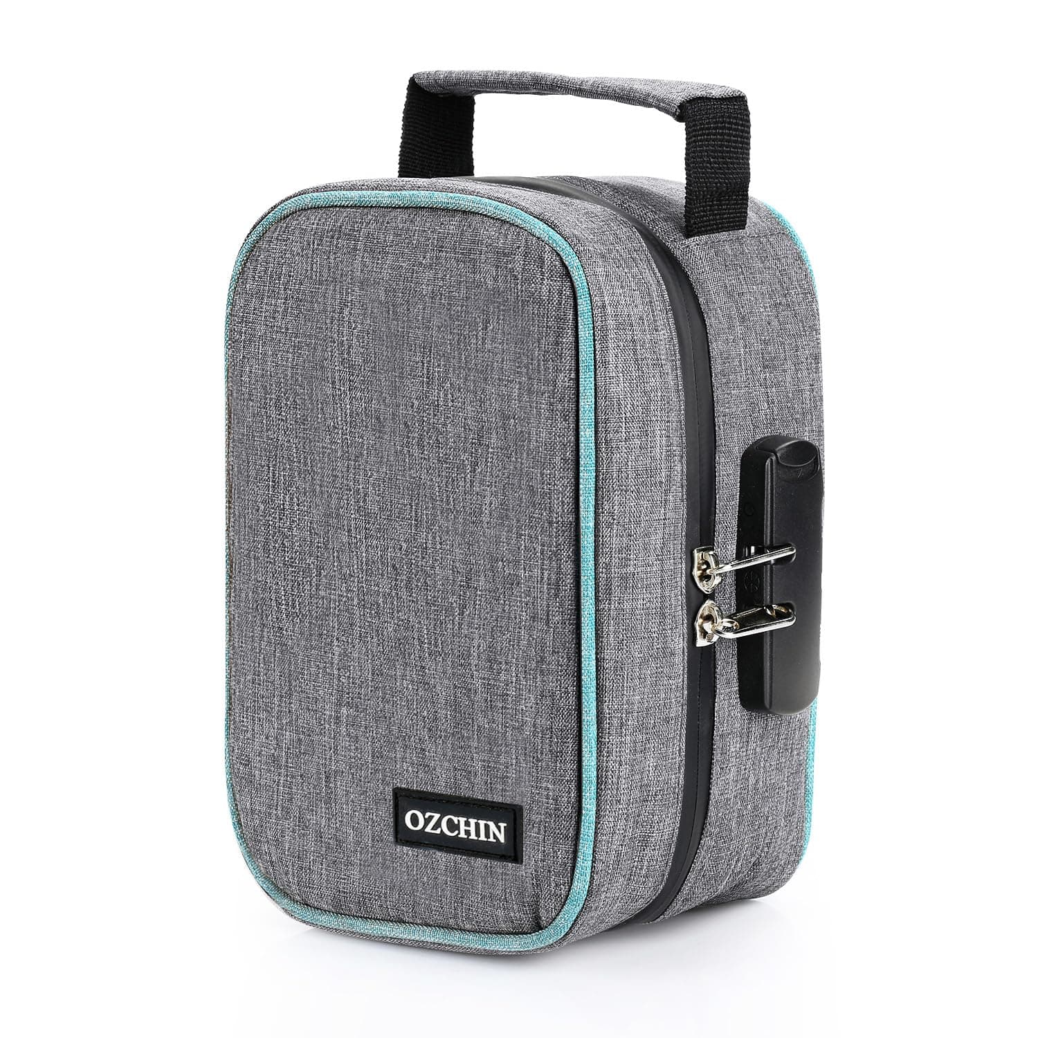 OZCHIN Smell Proof Storage Bag with Combination Lock Lunch Bag File Organizer Case Container; Medicine Lock Bag Travel Storage Case (21 x 13 x 10 cm)