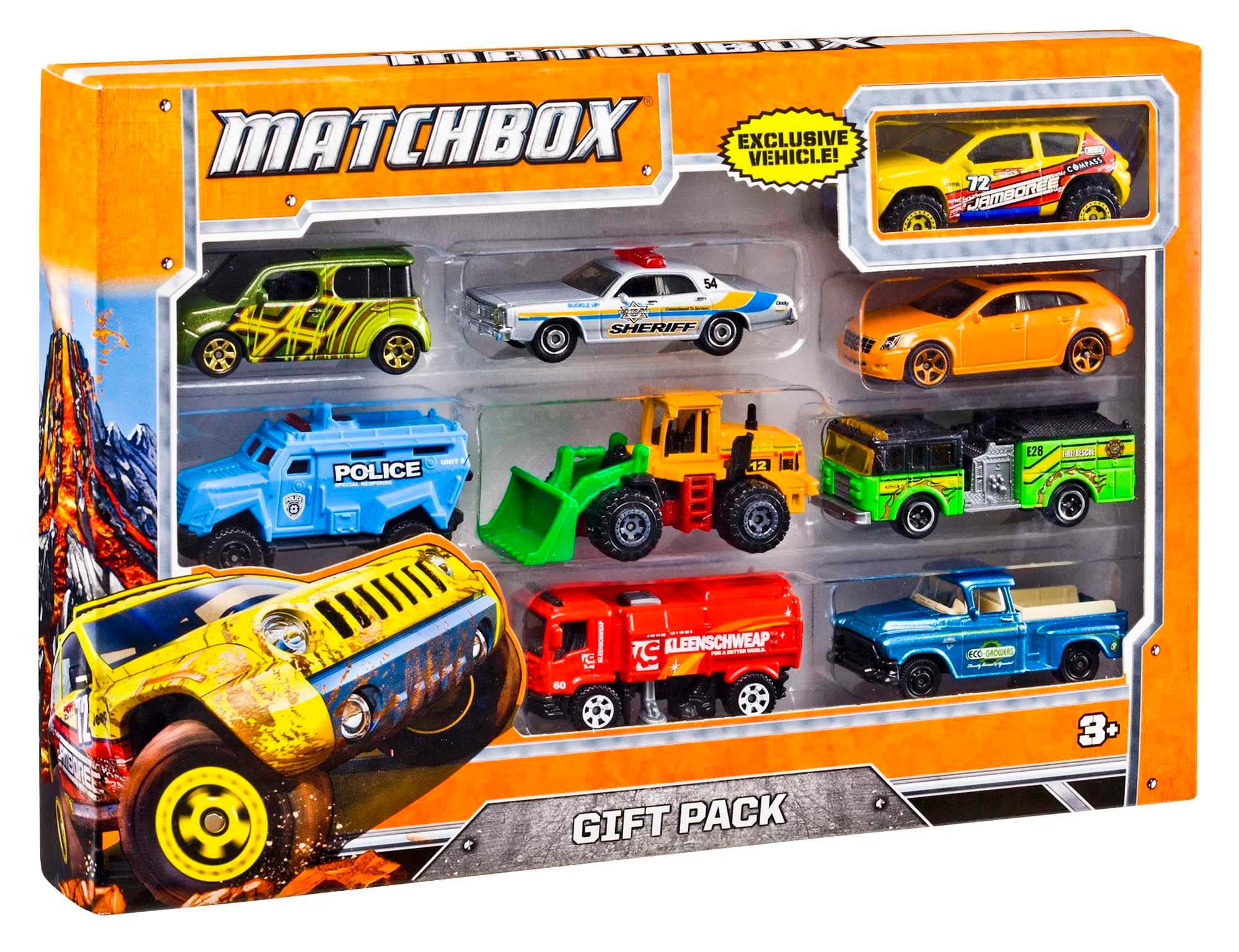9-Pack Vehicles, Collection of 9 1:64 Scale Die-Cast Toy Cars Featuring Real-World Replicas of Recognizable Vehicles for Collectors and Kids 3 Years Old & Older, X7111