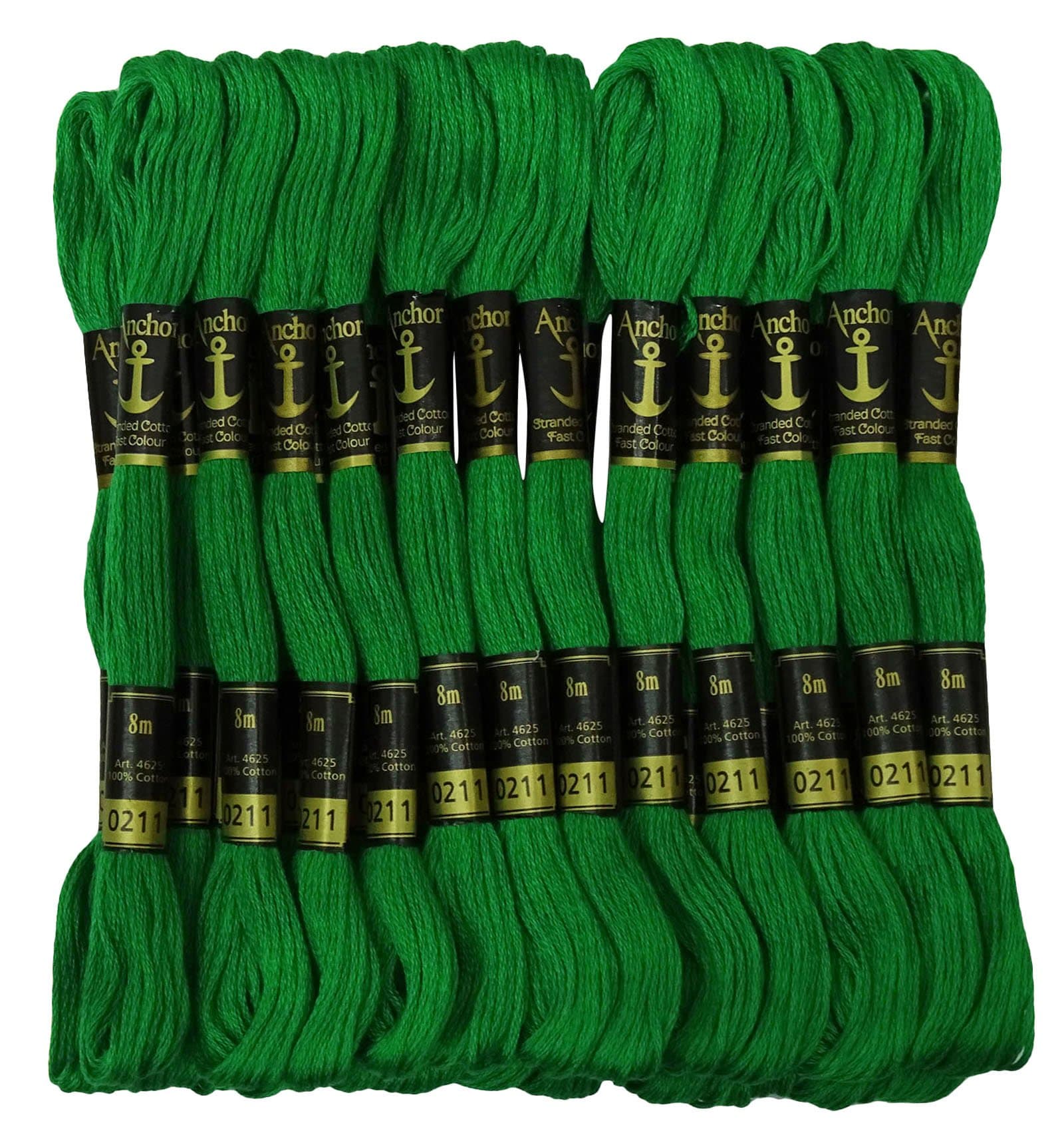 Cross Stitch Hand Embroidery Thread Stranded Cotton Craft Sewing Floss 25 Skeins-Green