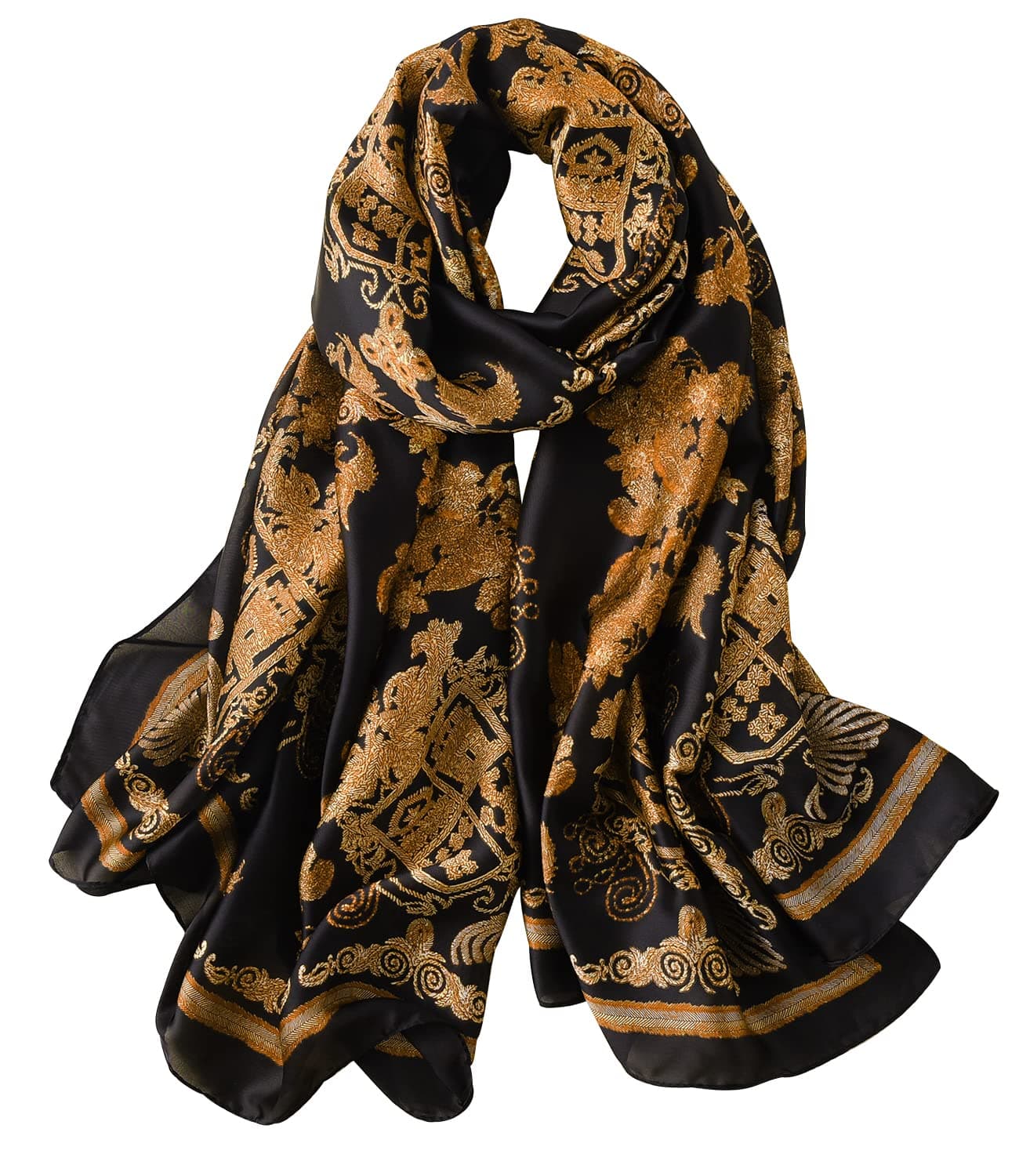 Womens 100% Large Mulberry Silk Scarf Long Satin Scarf Fashion Lightweight Wraps