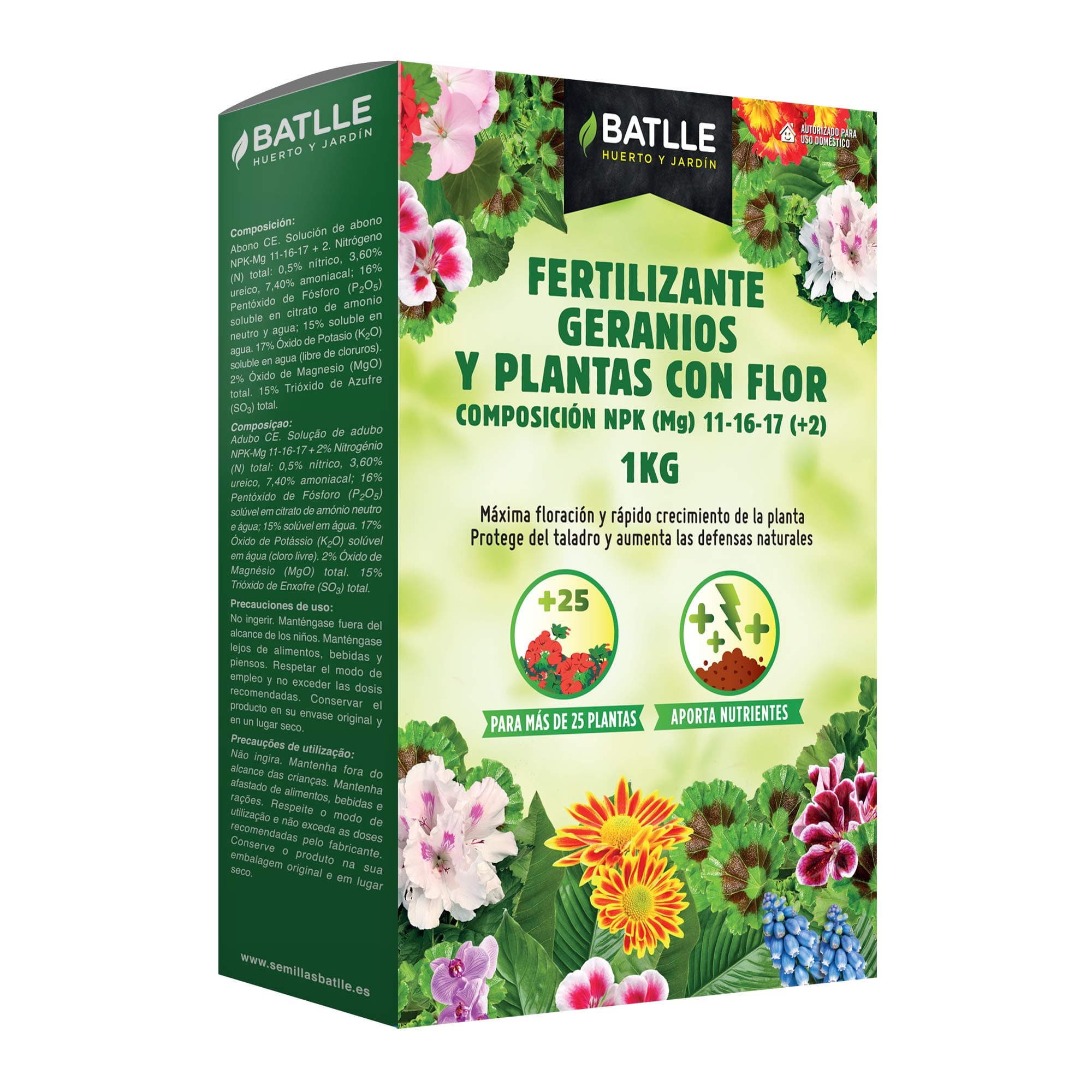 Seeds Batlle 710762unid Fertilizer Geraniums and Plants with Flower, 1 kg