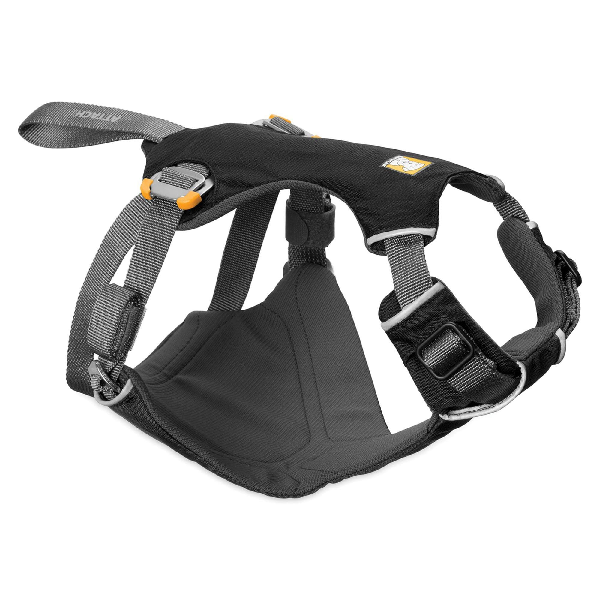 RUFFWEAR, Load Up, Dog Car Harness with Strength-Rated Hardware, Secure Vehicle Restraint, Universal Seat Belt Attachment, Obsidian Black, XX-Small