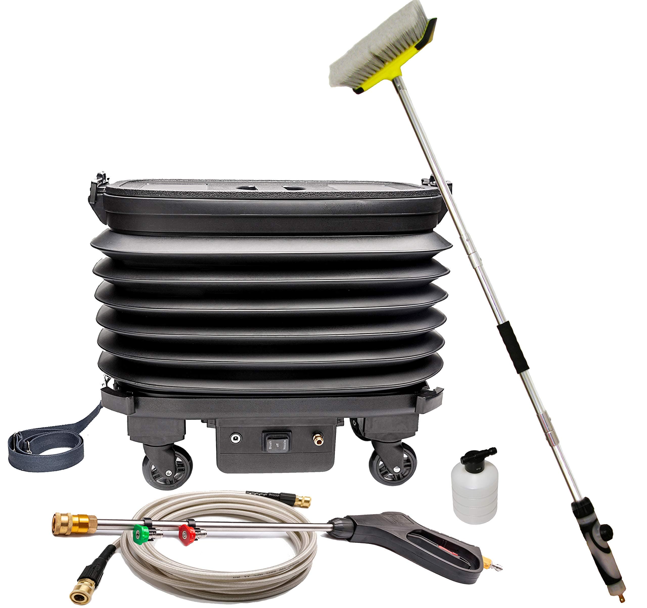 CarAid Portable and Foldable Pressure Washer with Built-in Rechargeable Battery, Car Washer with Water Tank