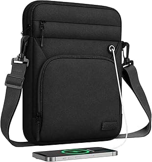 13-14 Inch 360° Protective Laptop Sleeve Bag, Fits Mac Neo 13/Air 13/13.3/13.6 Inch, Mac Pro 13/14 Inch, Surface Pro 9/8/10/11 13", Multi Pockets with Shoulder and Headphone Port, Black