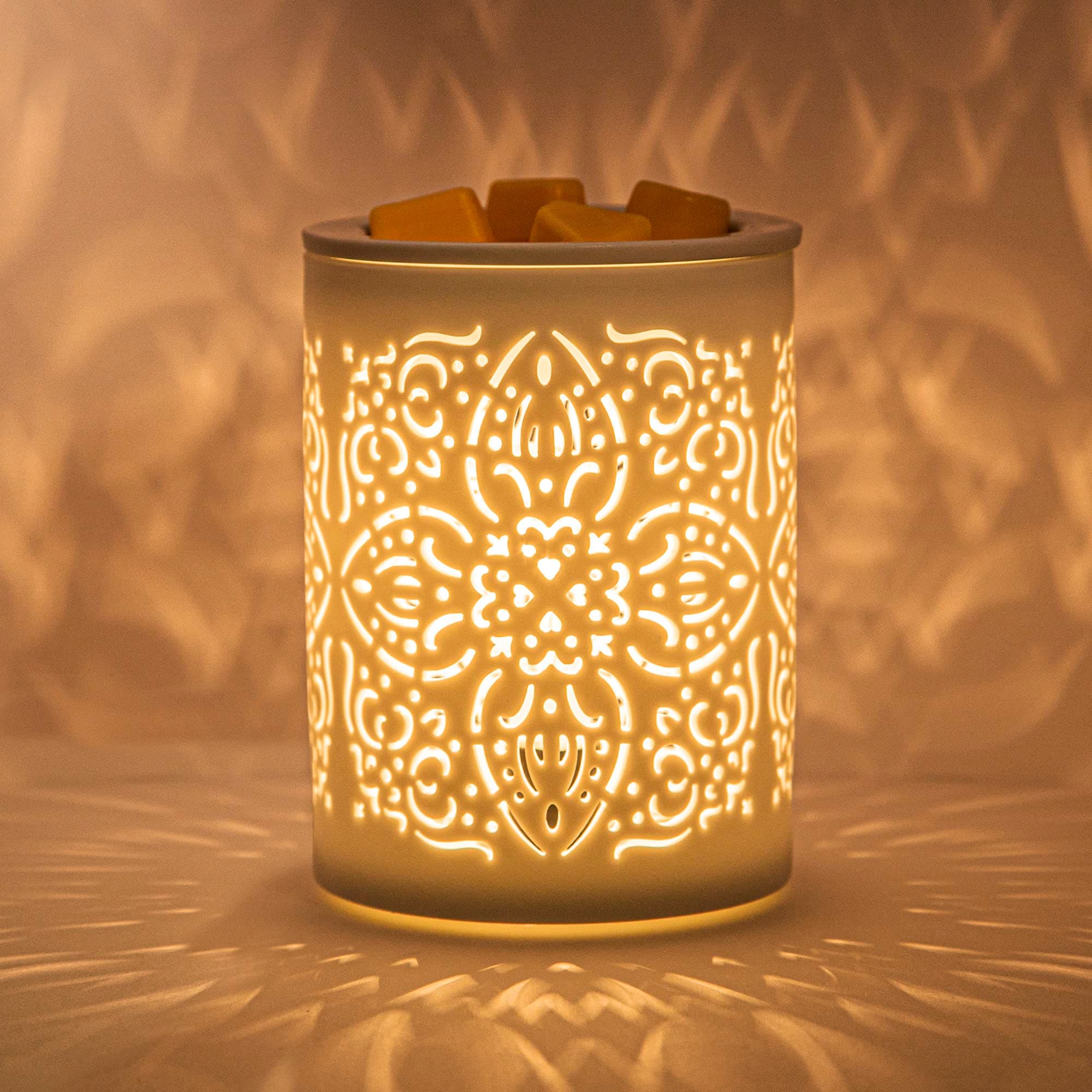 Earnest Living Ceramic Electric Wax Melt Warmer Wax Warmer for Scented Wax Cubes Tart Candle Warmer Oil Burner Fragrance Melter White for Home Office Bedroom Aromatherapy Gift Decor