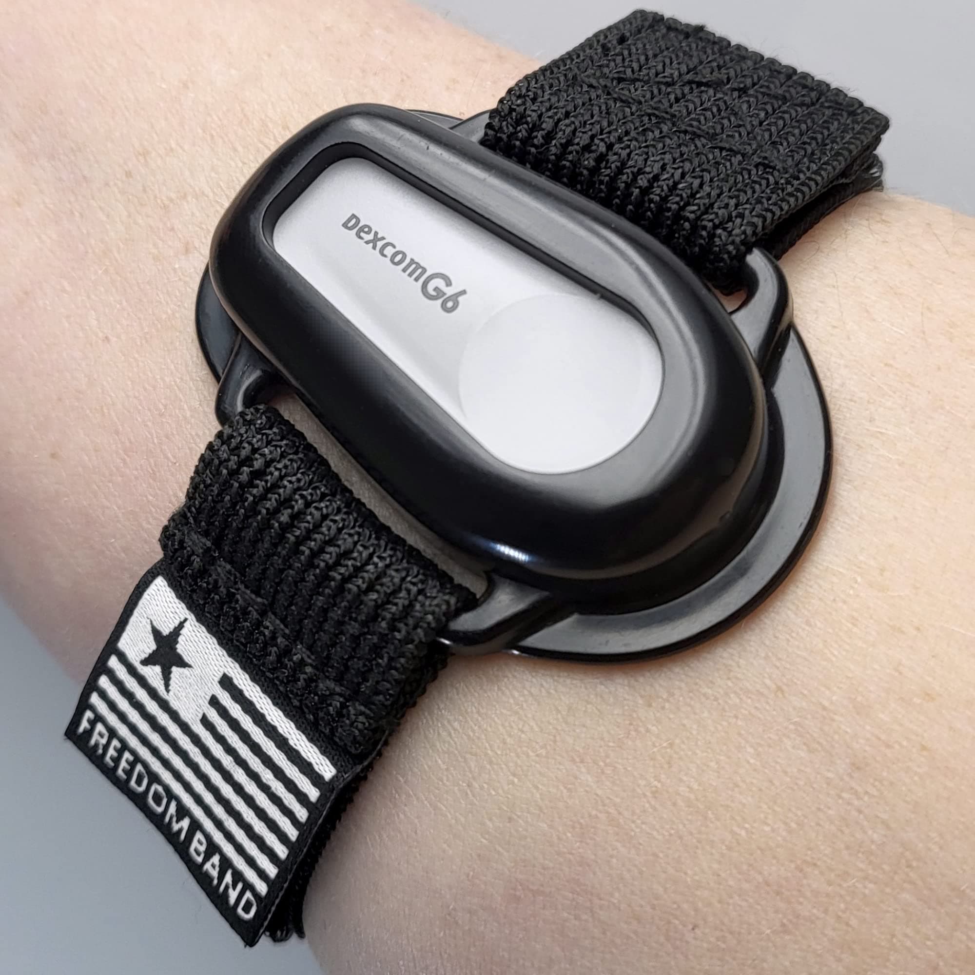 Armband for Dexcom G6 4-18" Inch Adjustable & Flexible CGM Transmitter Protector Sensor Guard Cover Leg & Arm Freedom Band (Black Matte)