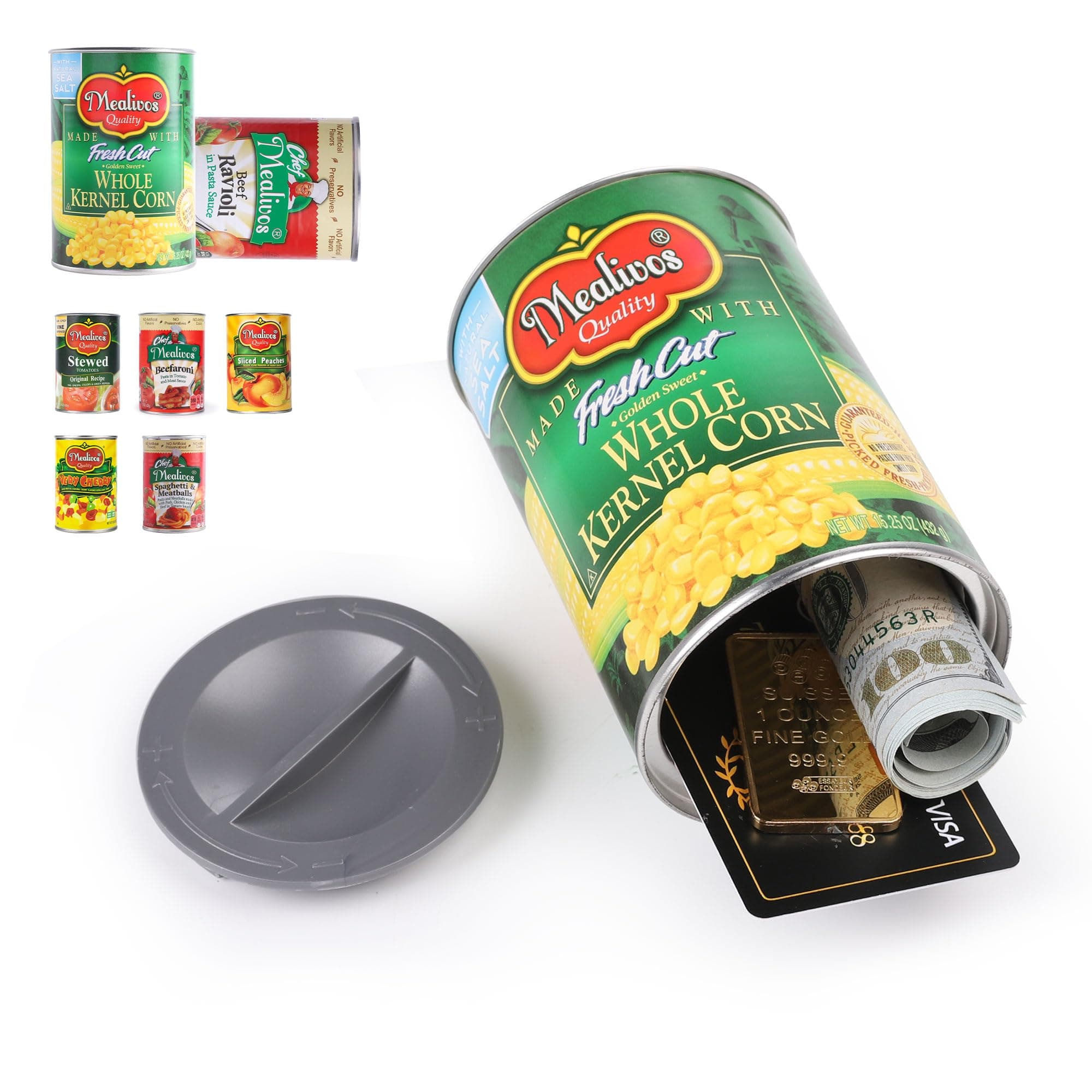 Fake Can Diversion Safe,Perfect for Hiding Storage Key,Cash,Jewelry,Card,Coins-Keep Your Valuables Safe-Corn