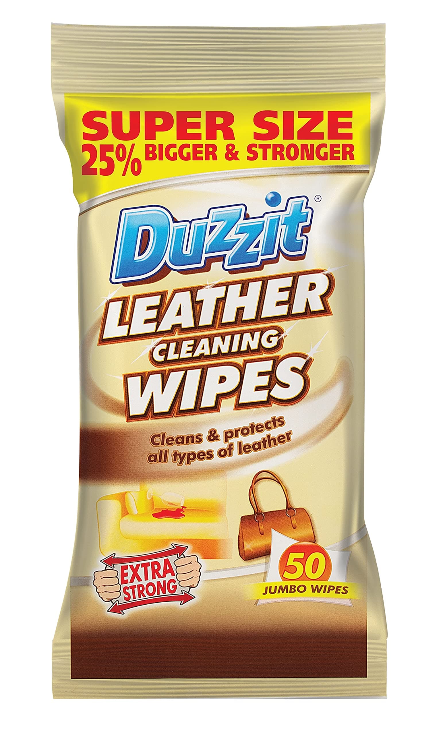 Leather Cleaning Wipes, Cream, Fresh, 50 Count