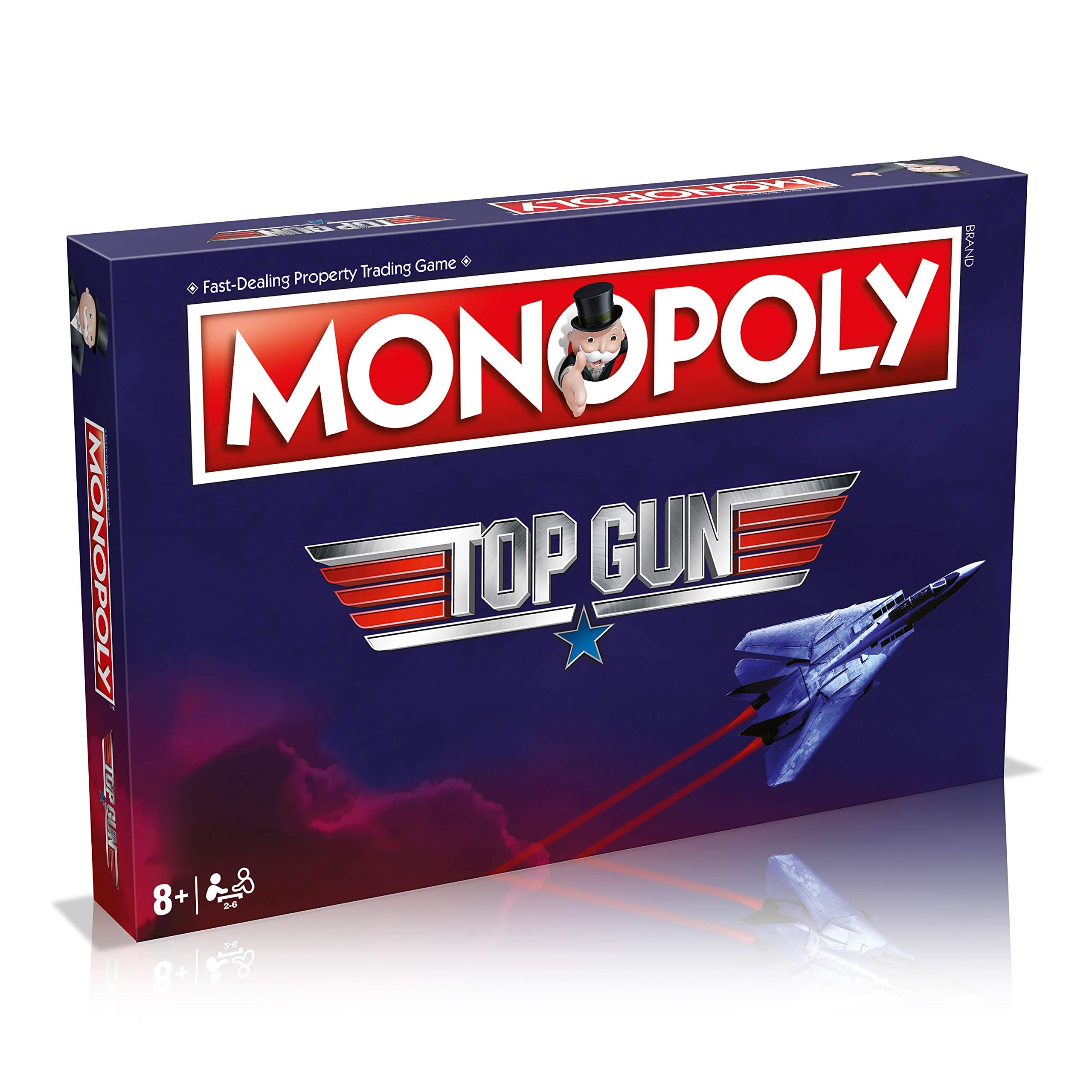 Winning Moves Top Gun Monopoly Board Game, advance to Cougar, Hollywood, Goose and Iceman, look cool as Maverick in aviators, gift for ages 8 plus