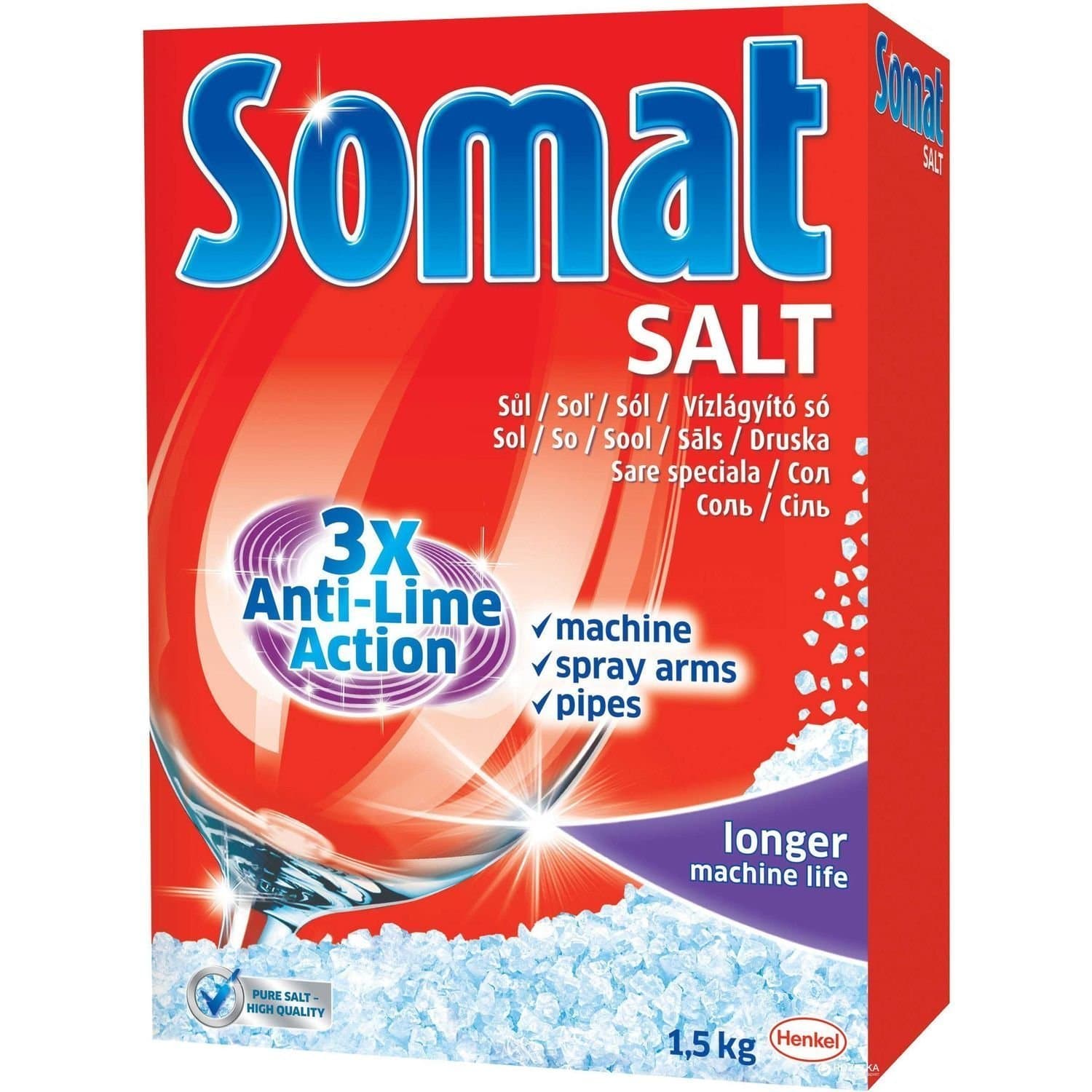 Anti-Lime Action Dishwasher Salt 3.3 Pounds (Pack of 4)