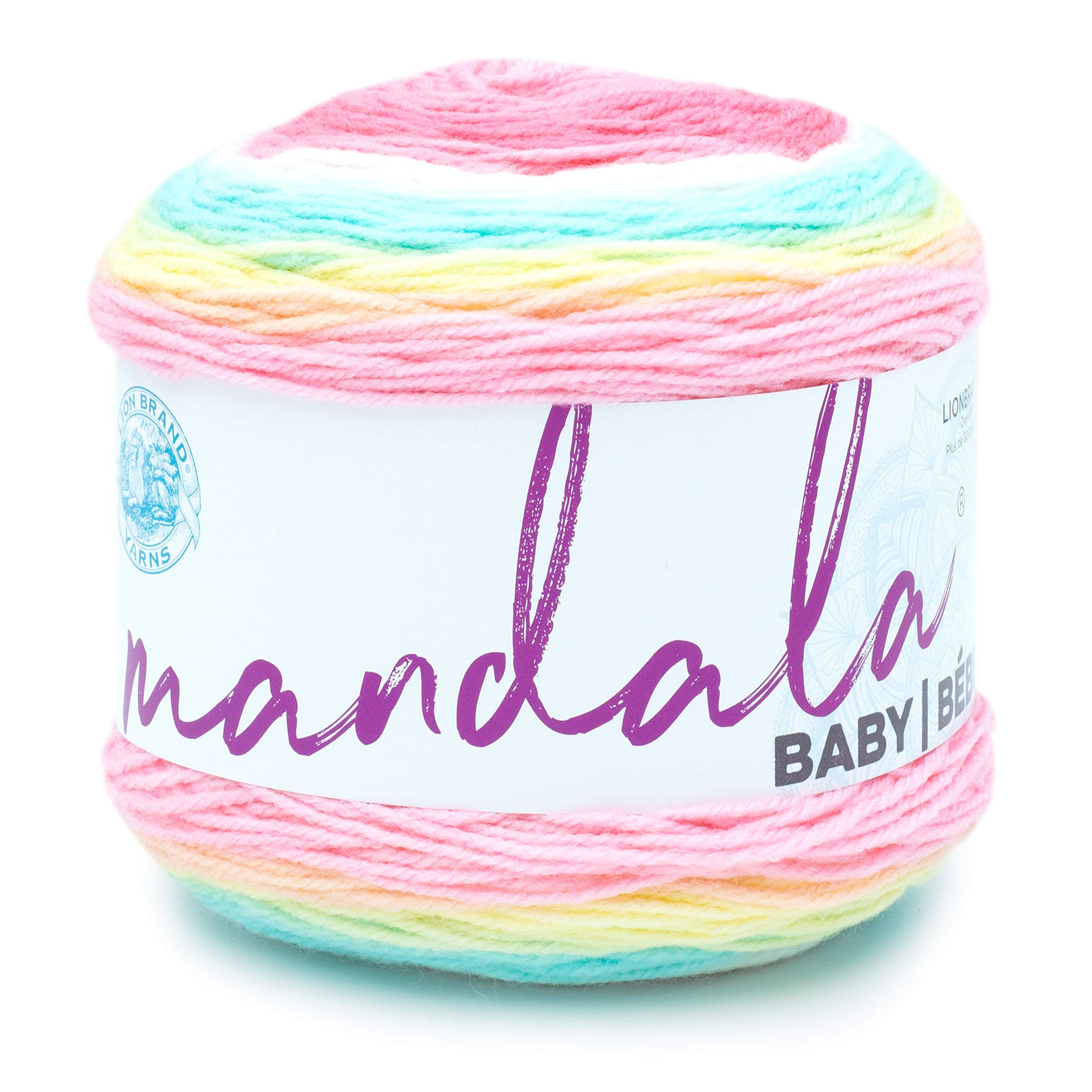 Lion Brand Yarn Mandala Baby Multicolor Yarn for Knitting, Crochet, and Crafts, Narnia, 1 Pack