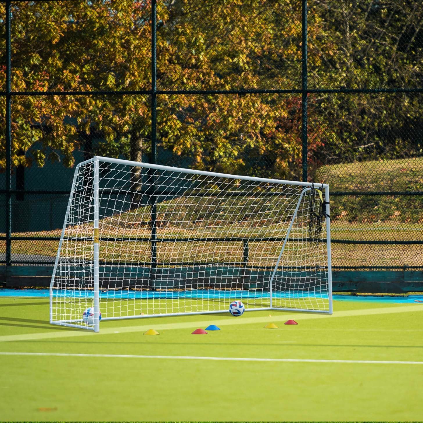 Mcjomy 12 X 6 FT Soccer Goal with Target Net, Soccer Goals for Backyard w/Industrial Grade Powder Coated Galvanized Training Soccer Goal