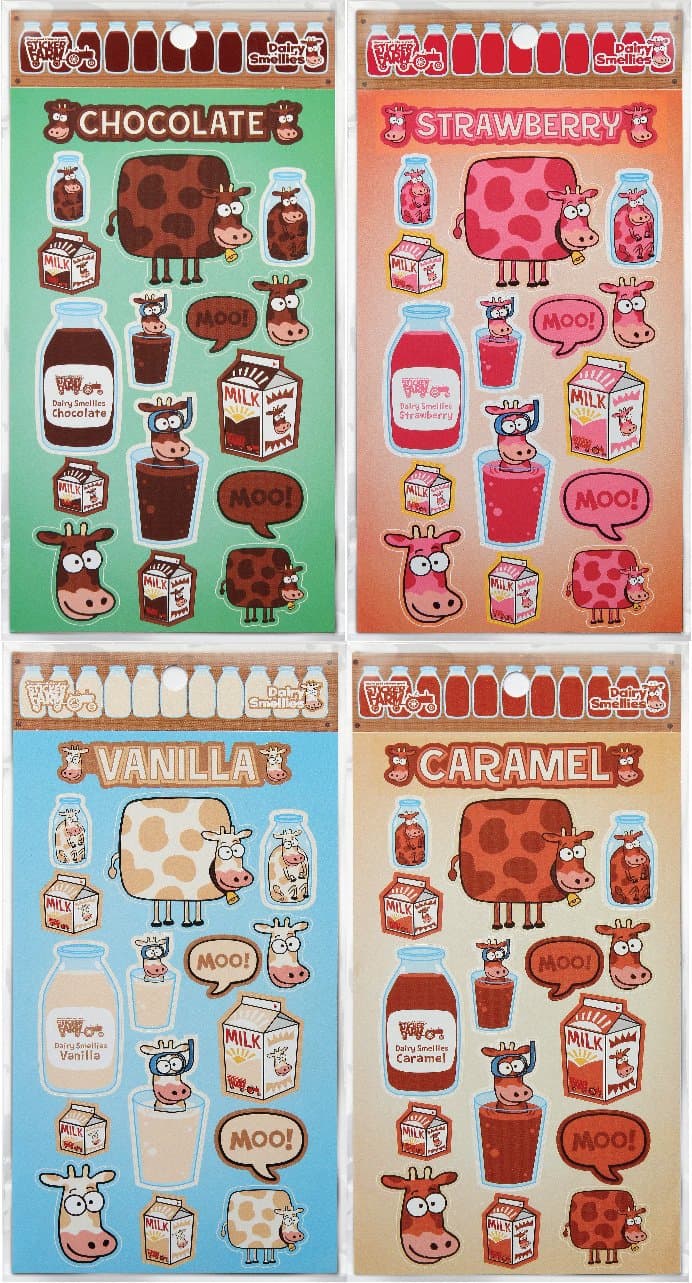 Dairy Smellies™ Bundle - Strawberry, Chocolate, Vanilla, Caramel