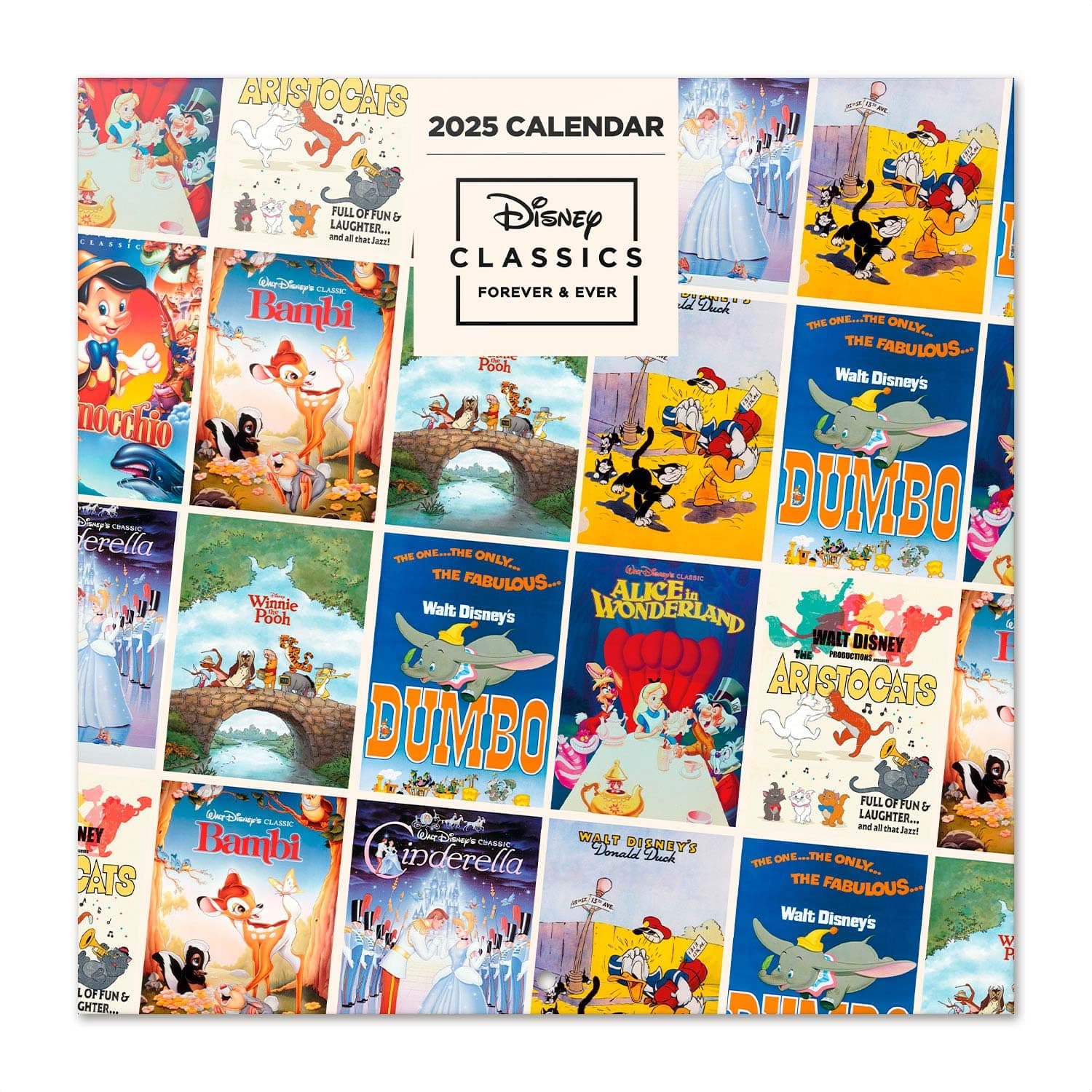 Grupo Erik Calendar 2025 Wall Calendar 2025 Diseny Classics Calendar 2025 Family Planner 30 x 30 cm Annual Calendar 12 Months Official Disney Fan Item
