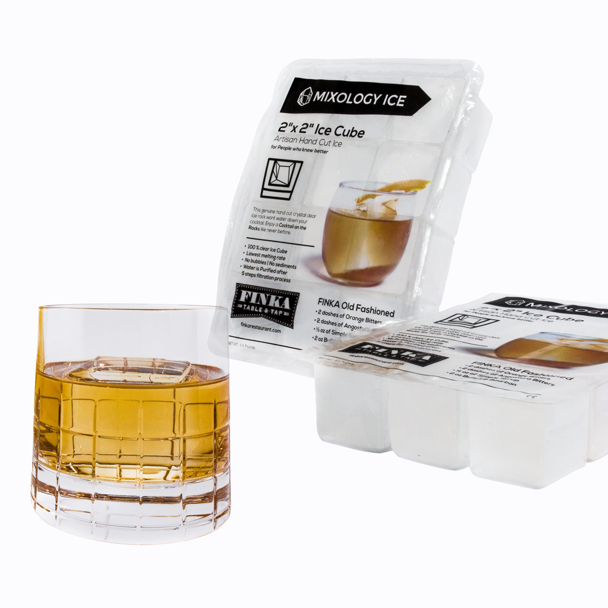 Crystal Clear Artisanal Ice Cubes Dozen for Cocktails