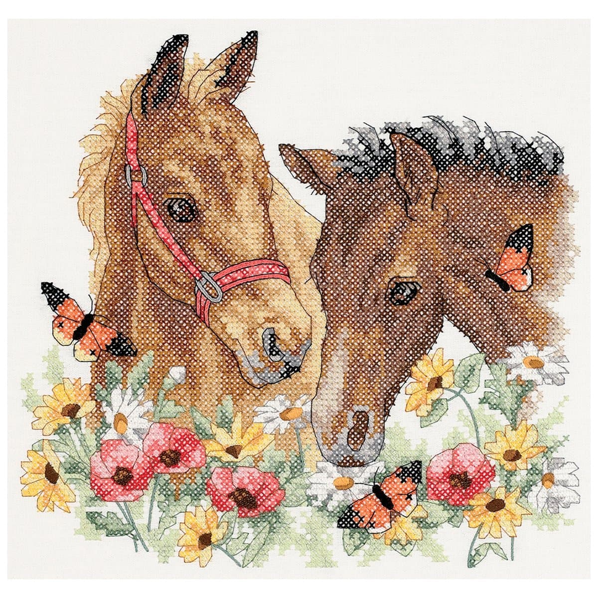 Dimensions 'Horse Friends' Stamped Cross Stitch Kit, 12'' W x 11'' H