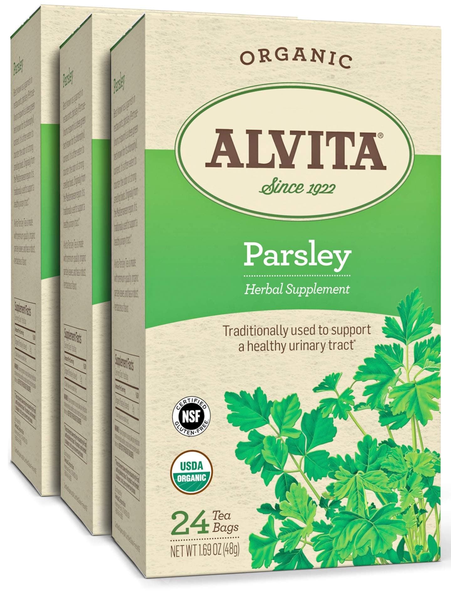 Alvita Organic Parsely Herbal Tea - Made with Premium Quality Organic Parsely Leaves, And Robust, Herbaceous Flavor, 72 Tea Bags (3 Pack)