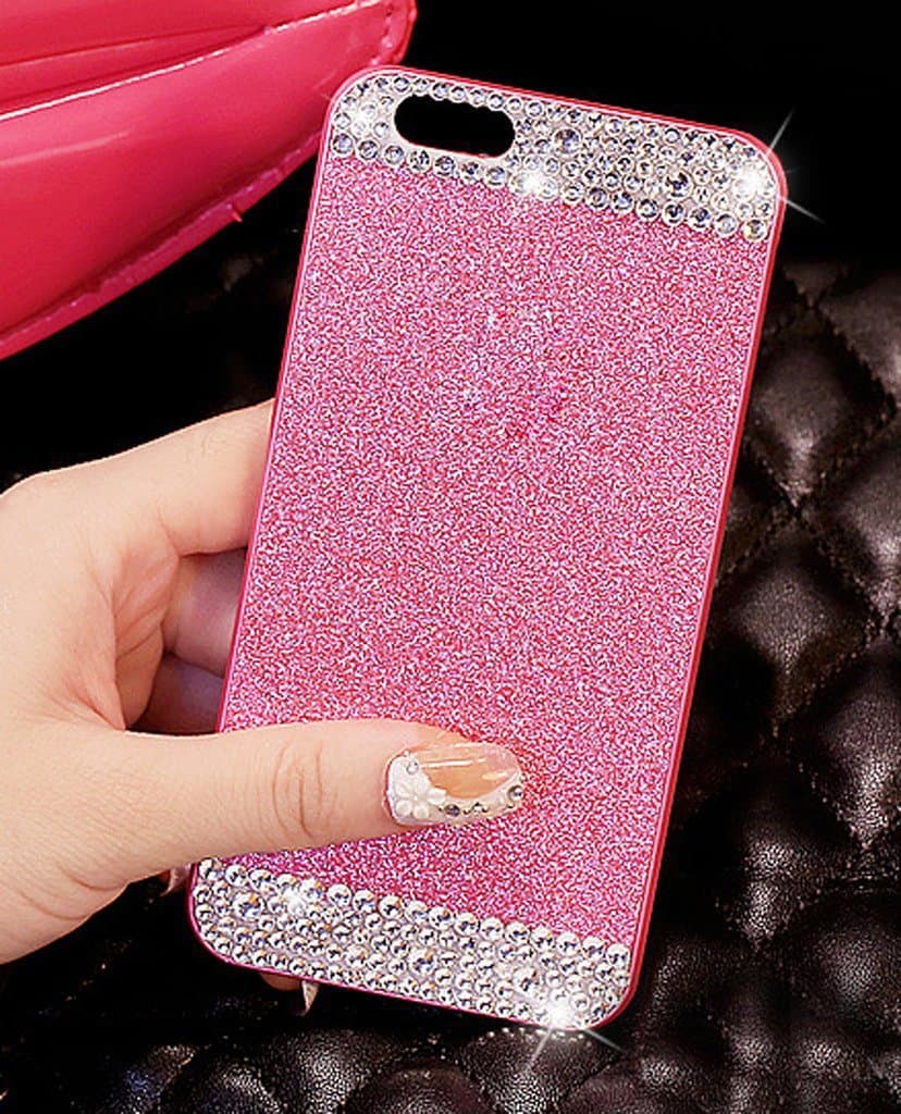 iPhone 6 Plus Case ,LA GO GO(TM) Beauty Luxury Diamond Hybrid Glitter Bling hard Shiny Sparkling with Crystal Rhinestone Cover Case for Apple iPhone 6 Plus (5.5) - Retail Packaging (Pink, iPhone 6 Plus)