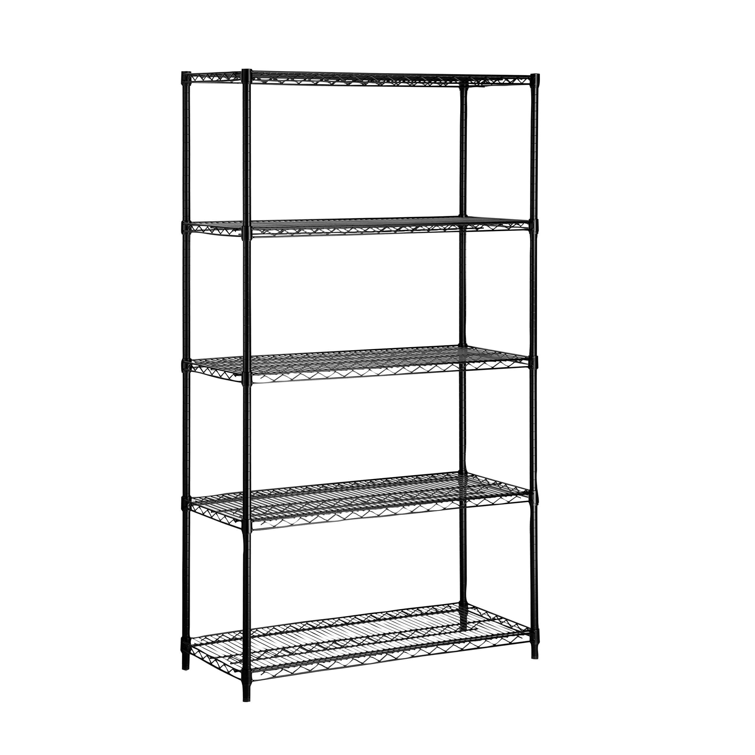Honey-Can-Do SHF-01912 Shelving Unit 350-Pound Capacity, black, 5-Tier