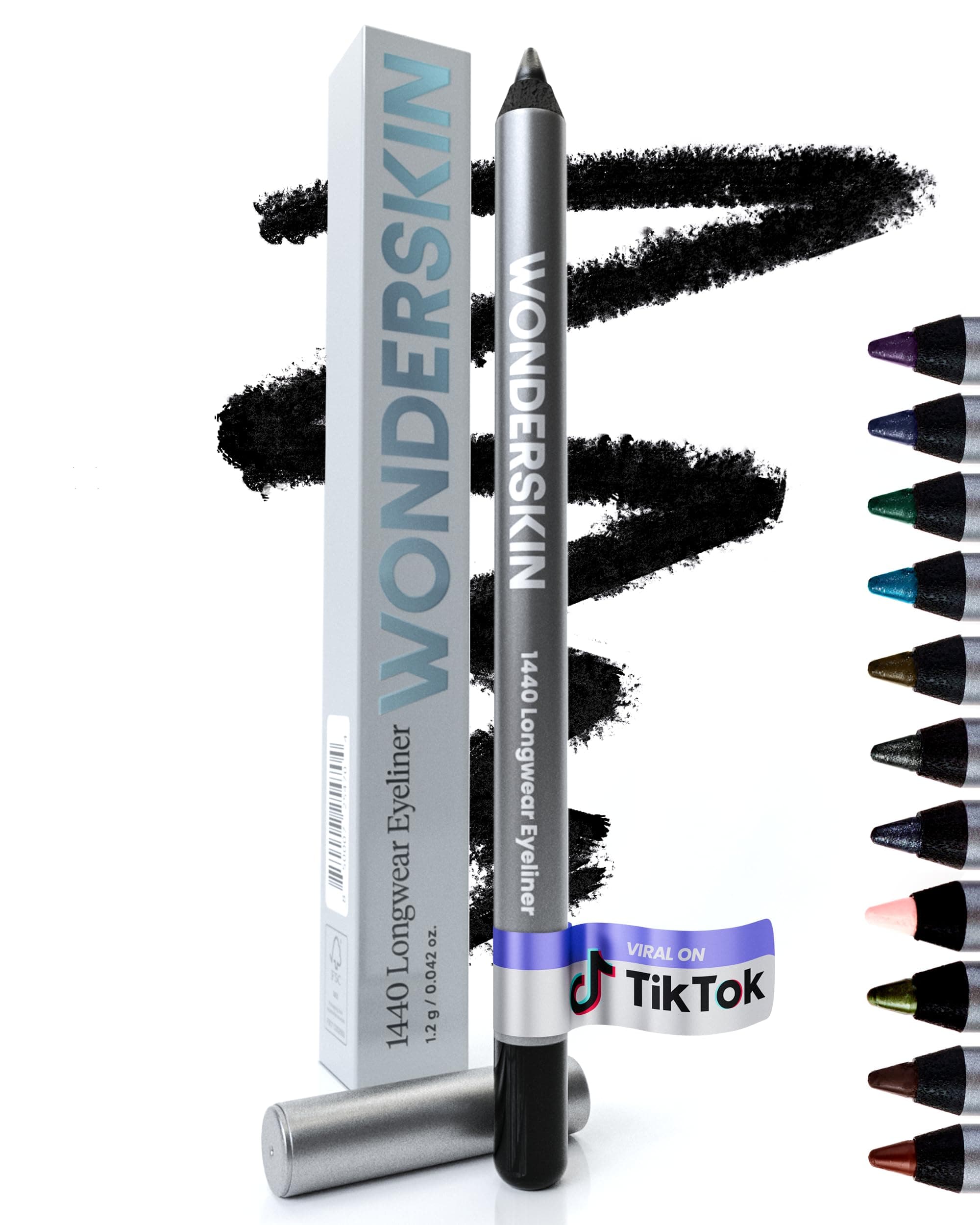 Eyeliner Pencil, 1440 Longwear Black Eyeliner Pencil - Waterproof, Sharpenable & Smudge Proof