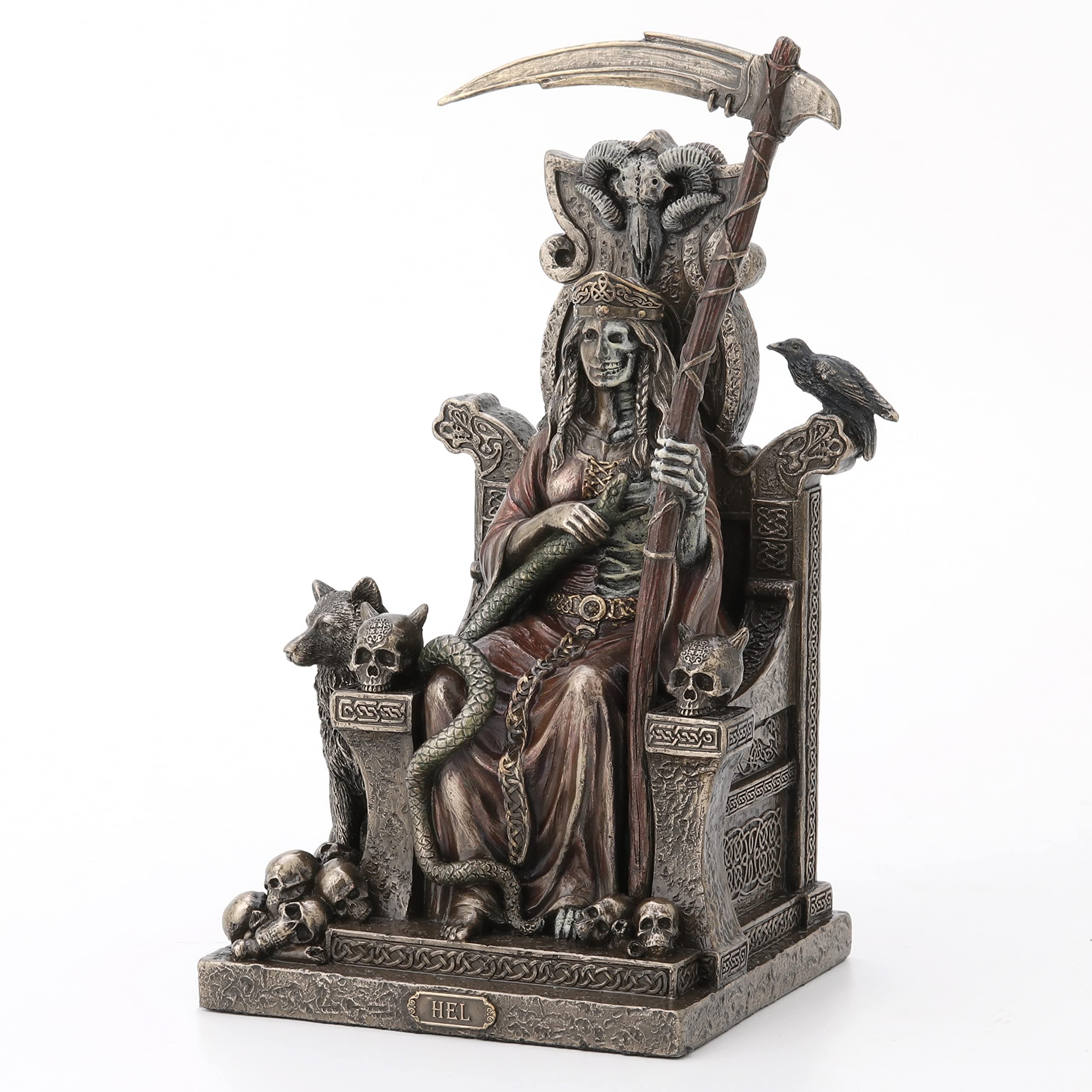 9" Tall Hel The Norse Goddess of Helheim Cold Cast Resin Sculpture Antique Bronze Finish Statue Altar Decoration Mystic Gifts