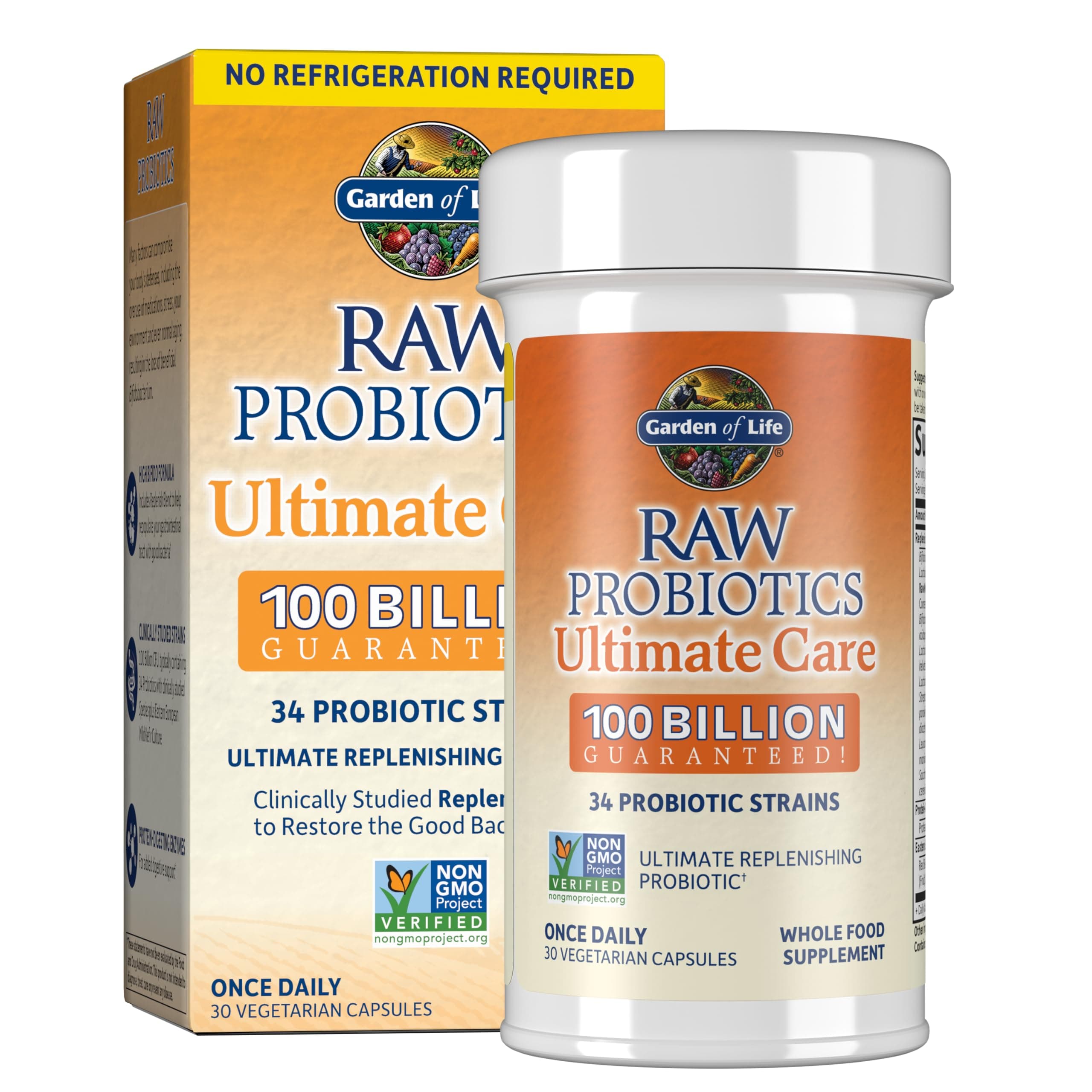 Garden Of Life - Raw Probiotics Ultimate Care 100 Billion Cfu 30 Vegetarian 181795
