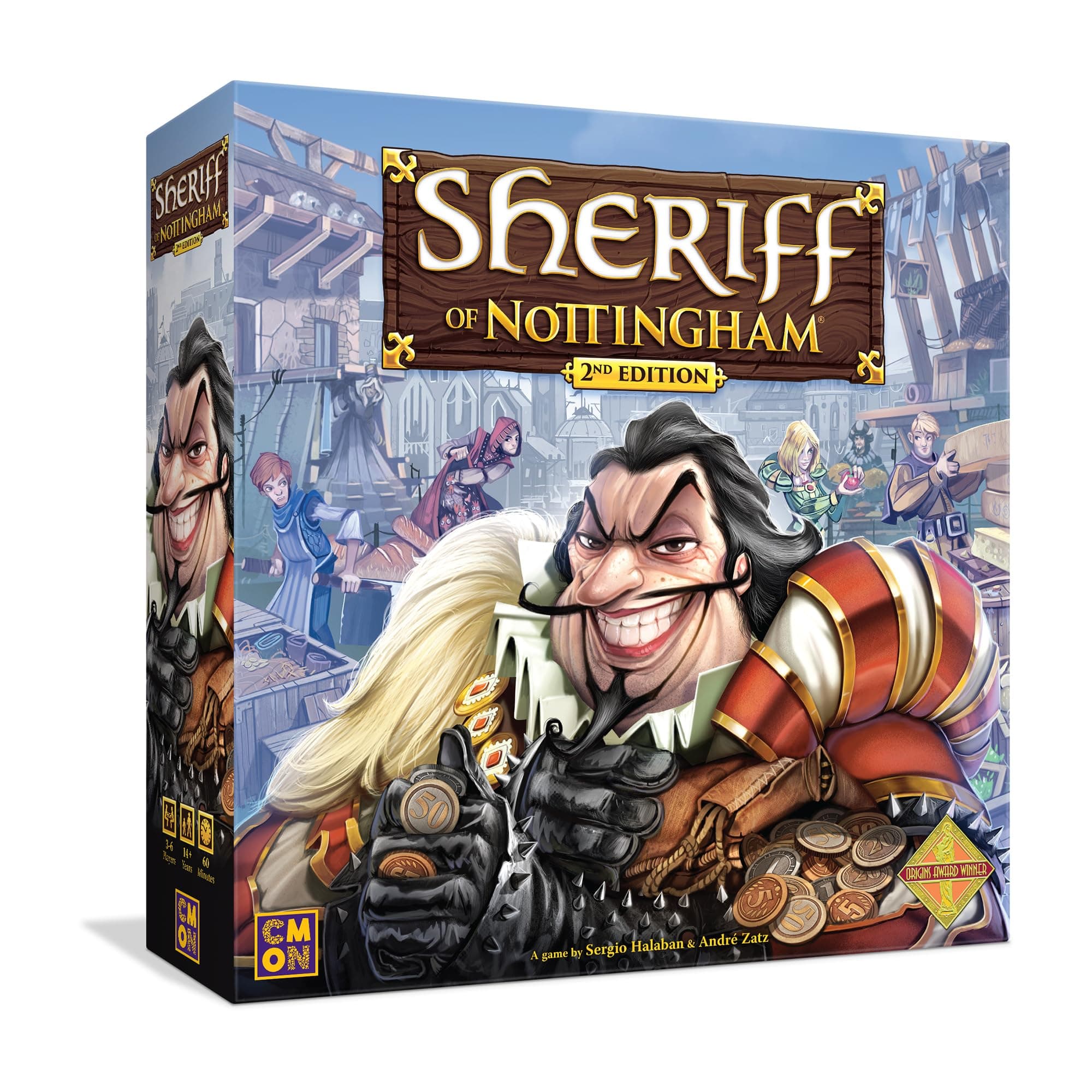 CMON Sheriff of Nottingham 2nd Edition Board Game | Strategy Game | Medieval Bluffing Game | Card Drafting Game for Adults and Teens | Ages 14+ | 3-6 Players | Average Playtime 60 Minutes | Made