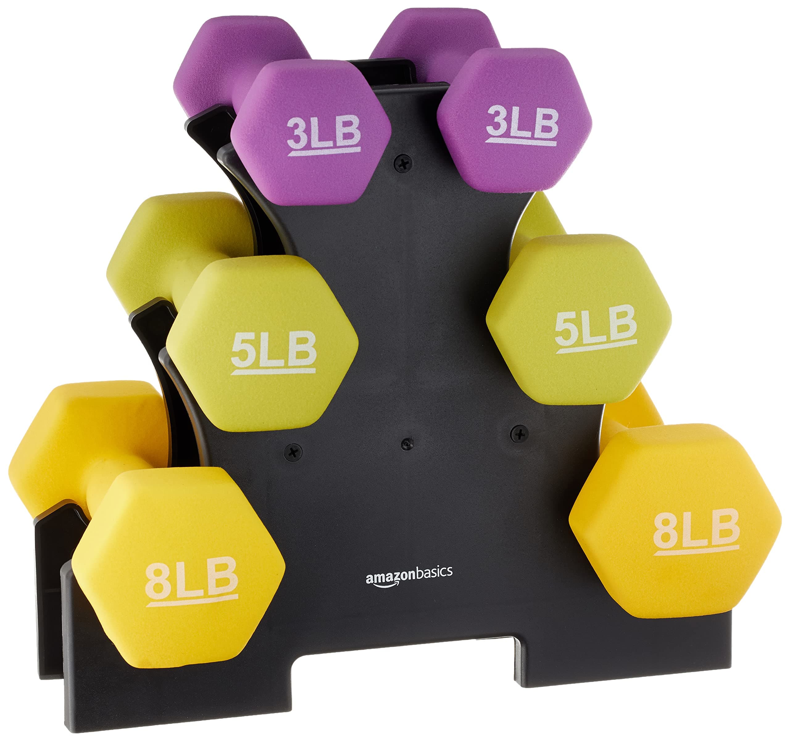 Amazon Basics Neoprene Coated Hexagon Workout Dumbbell Hand Weight