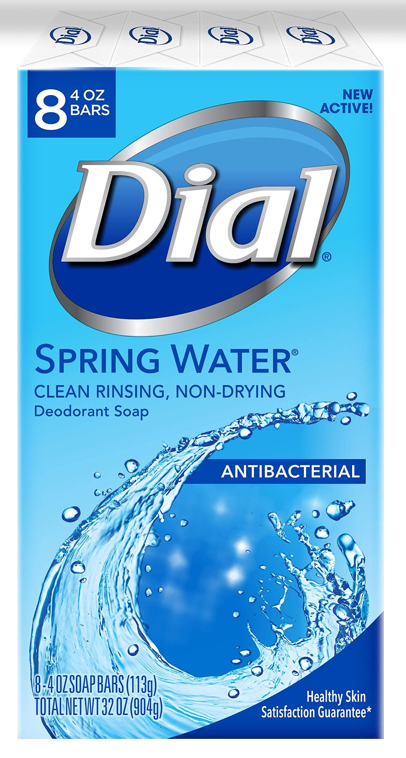 Dial Spring Water Antibacterial Deodorant Soap 4.1 oz (113 g) 8 pcs (Parallel Import)