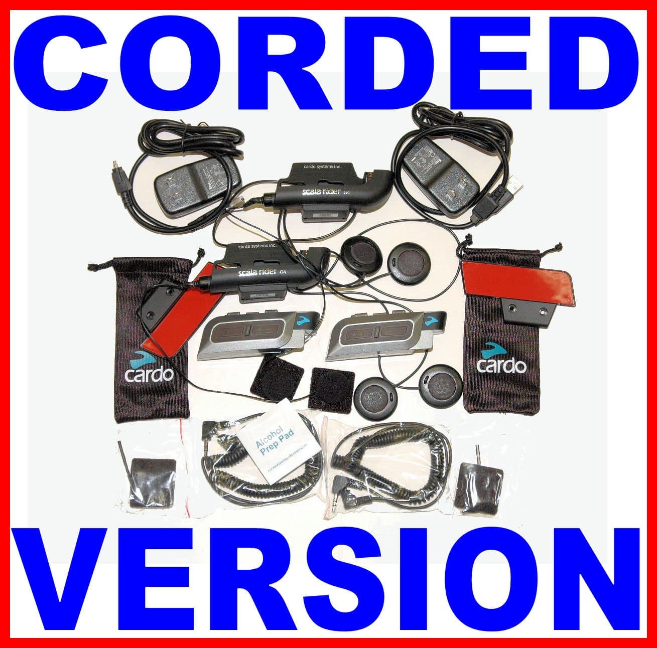 Cardo Scala Rider Powerset G4 Corded Snow Headset Pair