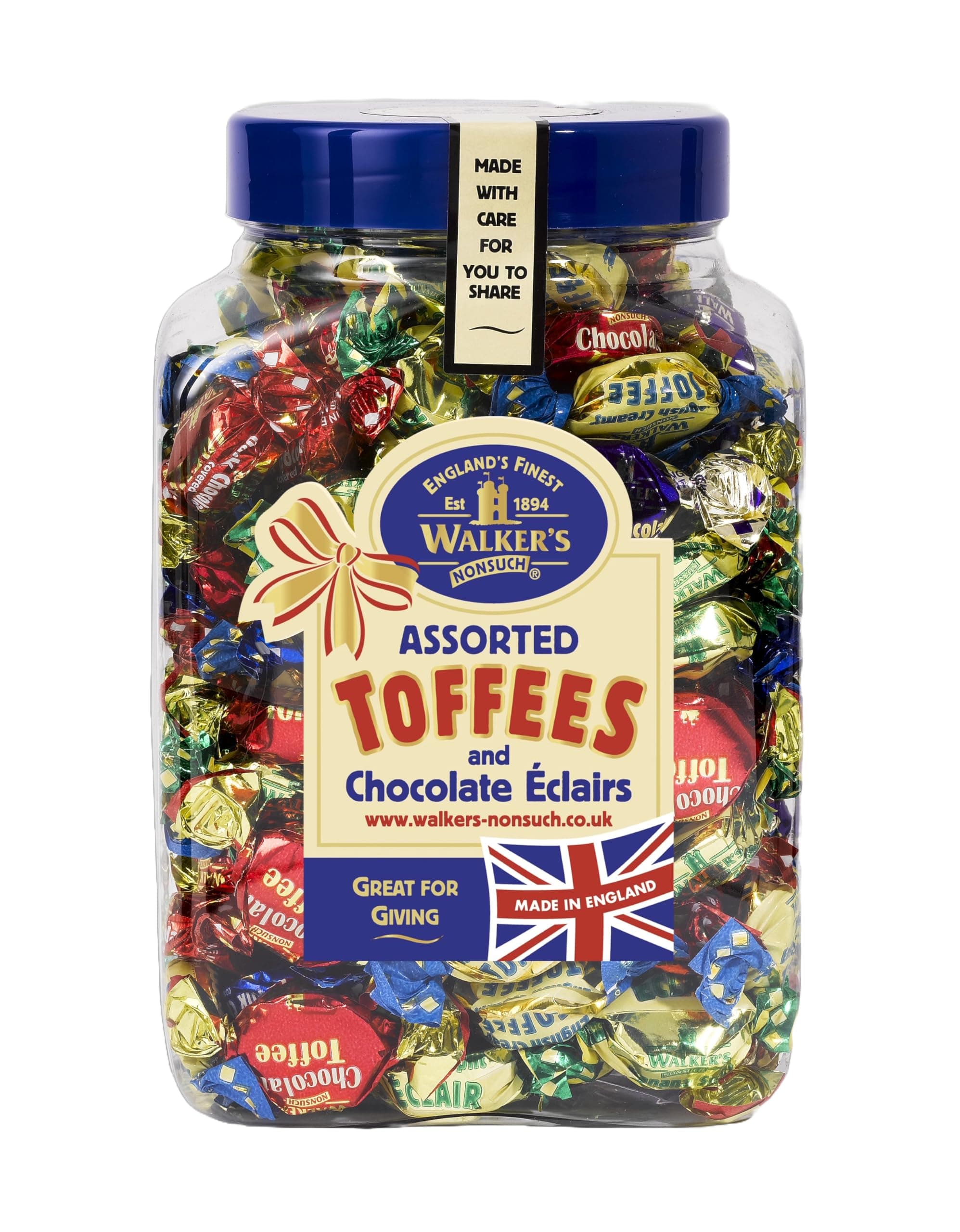 Walkers' Nonsuch Assorted Toffees & Chocolate Éclairs | Contains English Creamy, Milk & Dark Chocolate Covered, Banana Split & Milk Toffees | Traditional British Candy | 44.09 Oz (1.25kg)