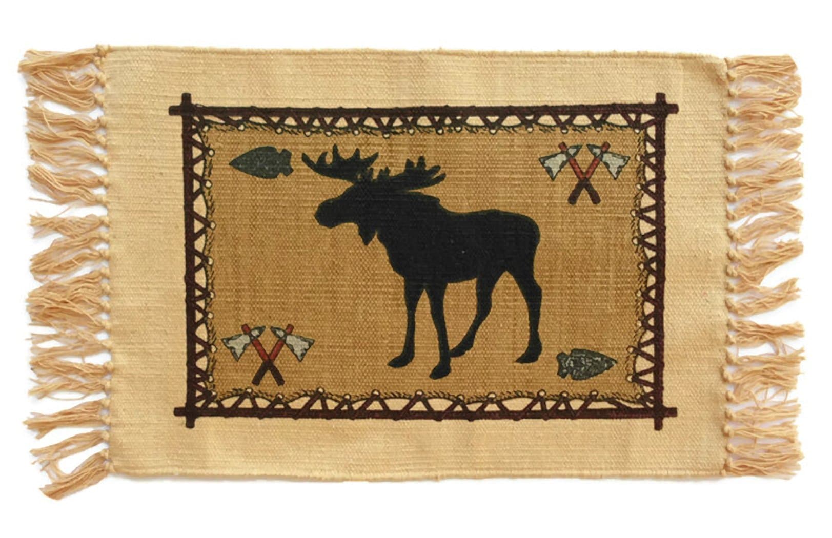 Onyx Arrow Southwest Cotton Stencil Placemats - Moose
