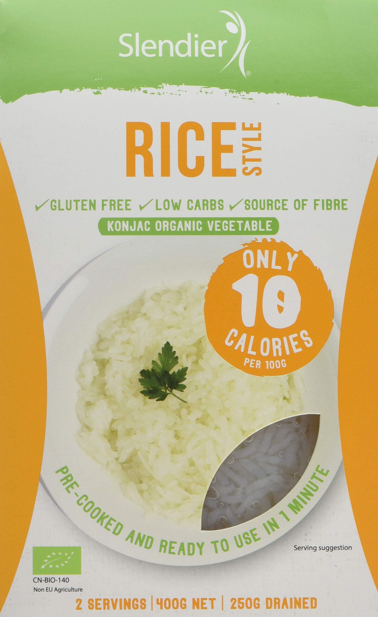 Slendier Organic Konjac Rice Style, 400 g, Pack of 6