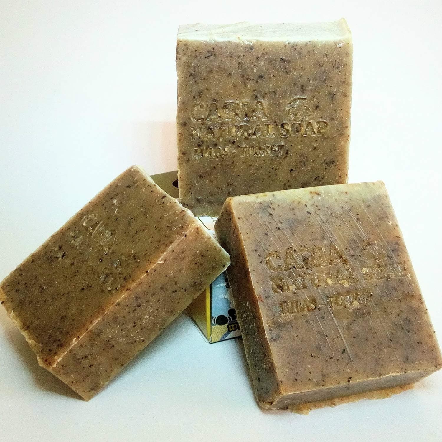 Caria Natural Soap Rosemary Overload Soap Bar with Mint and Olive Oil. Refreshing and moisturising face body hair wash. Handmade in Turkey (3 bar)