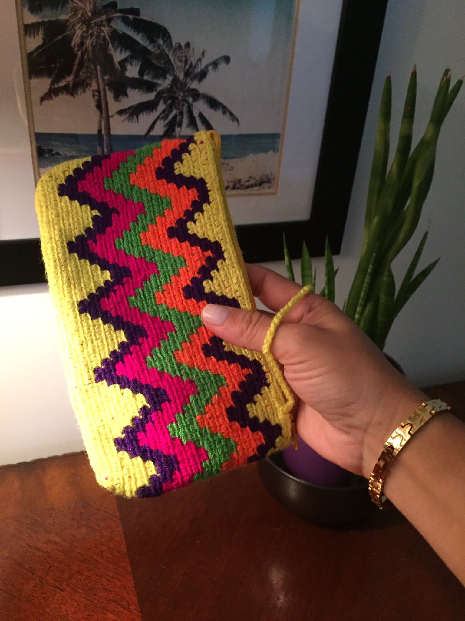 Colombian Wayuu Mochila Clutch Bag From Our Exclusive Handmade Custom Crafted Collection That Is 100% Authentic and Limited Edition