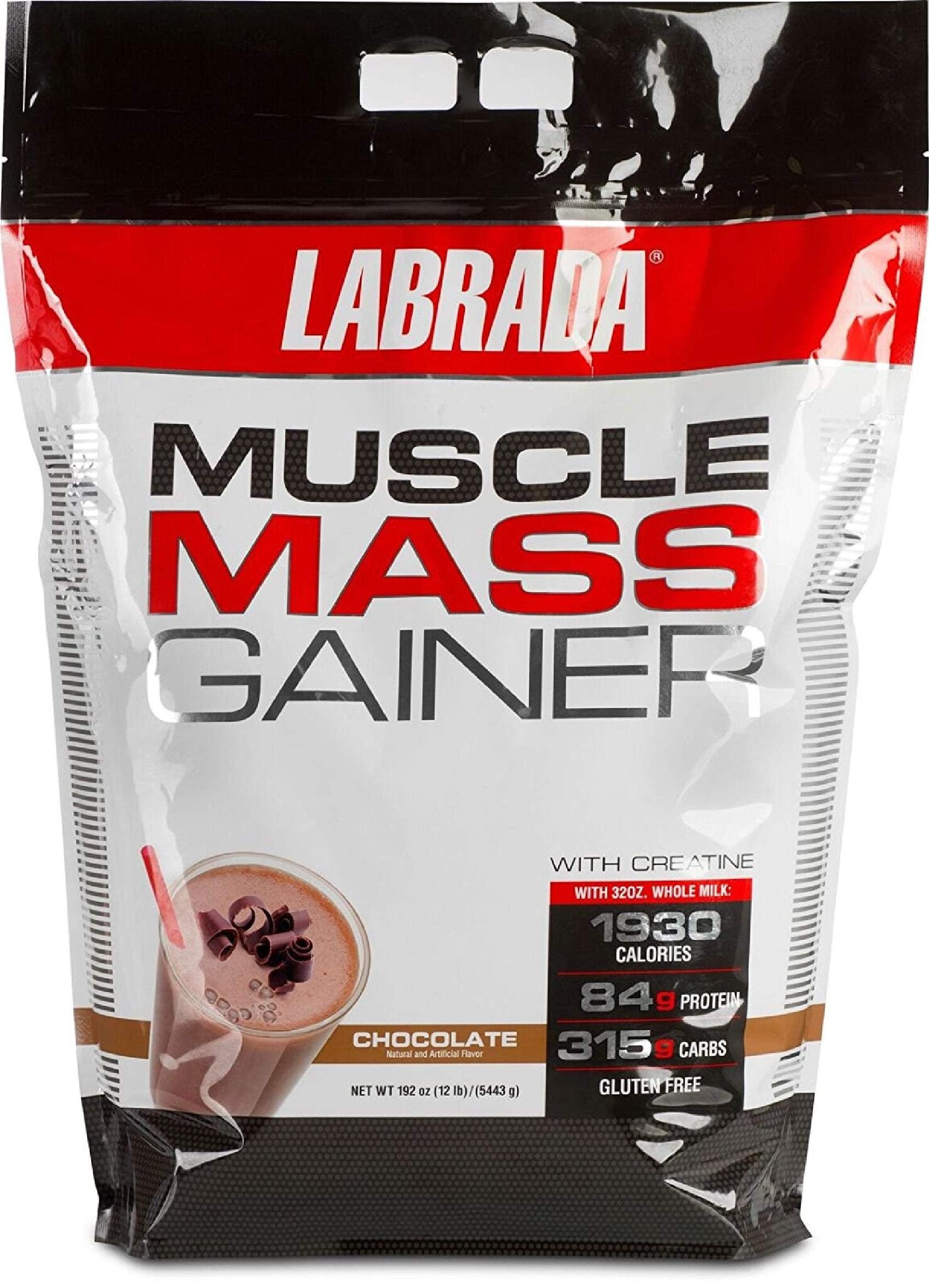 Nutrition Muscle Mass Gainer, (Chocolate, 12 Pound) 84 g Protein, 315 g carb & Gluten Free